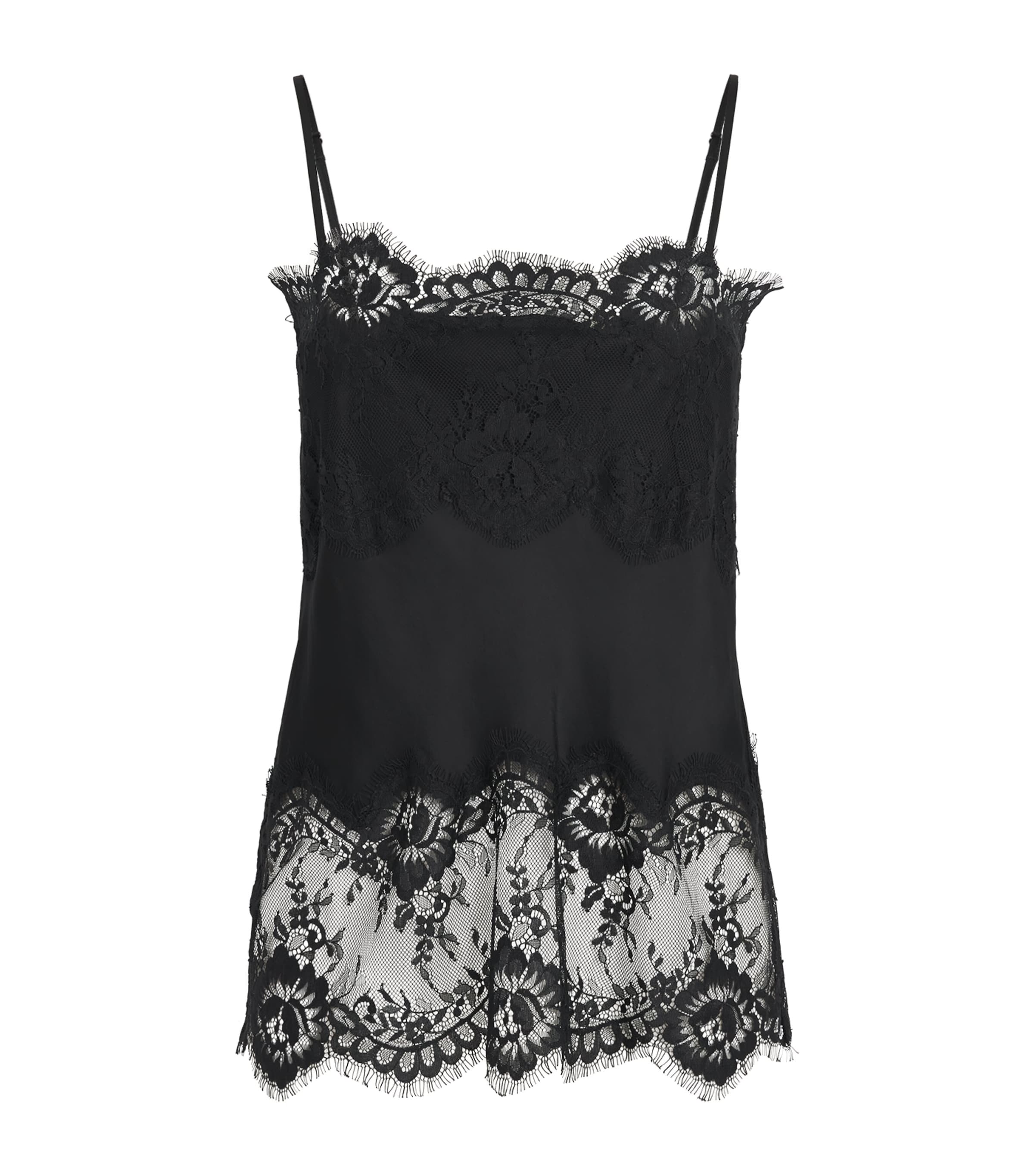 Herskind Womens Lace-Detail Linnea Cami Top Black Image 1