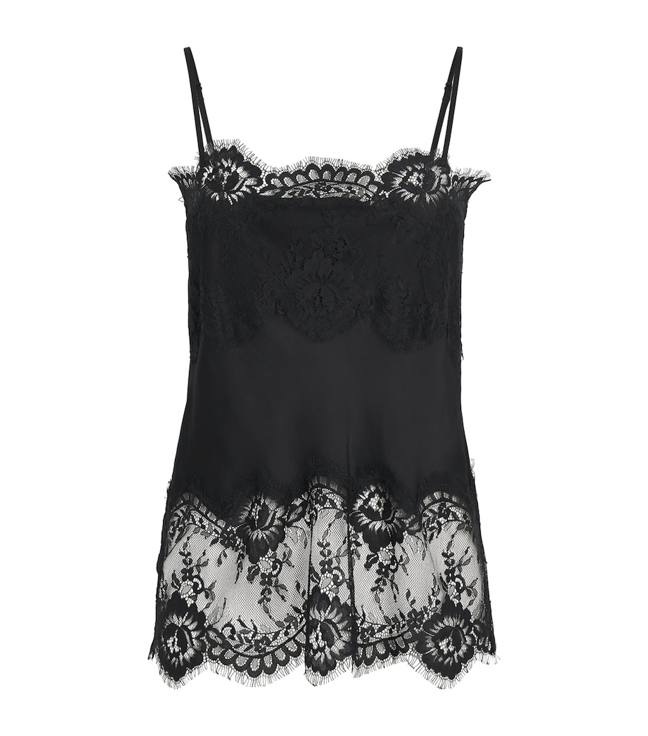 Herskind Womens Lace-Detail Linnea Cami Top Black Image 1