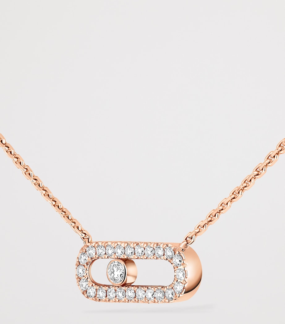 Messika Move Uno Pink Gold and Diamond Pavé Necklace Pink Gold Image 3