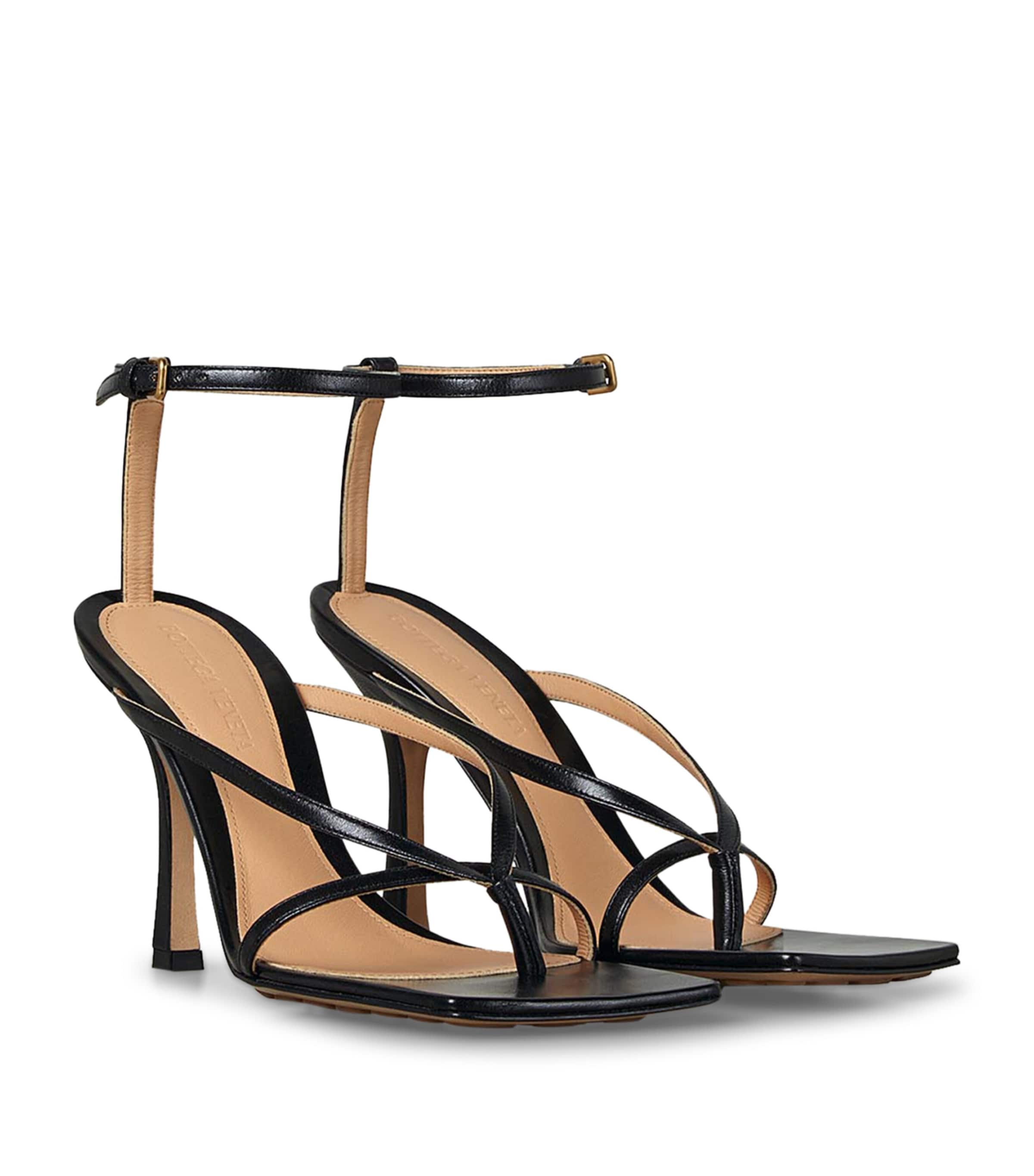 Leather Stretch Sandals 90 NERO/NERO Image 8