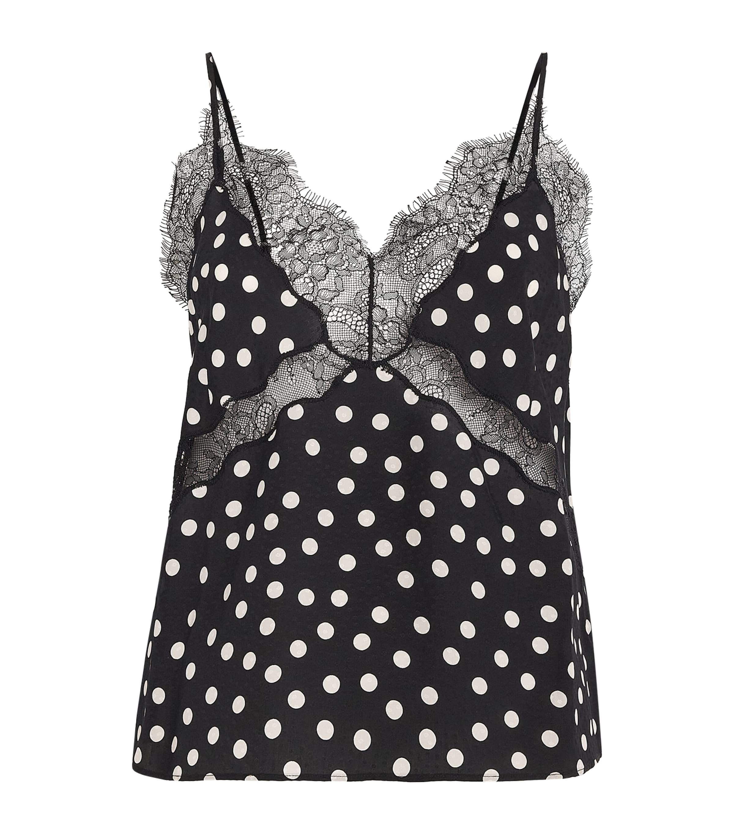 Polka Dot Amelia Cami Top WHITE/BLACK Image 1