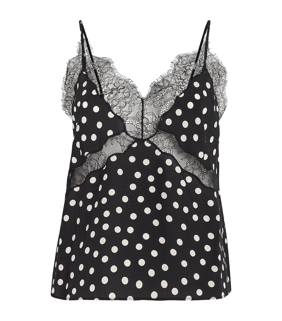 Polka Dot Amelia Cami Top WHITE/BLACK Image 1