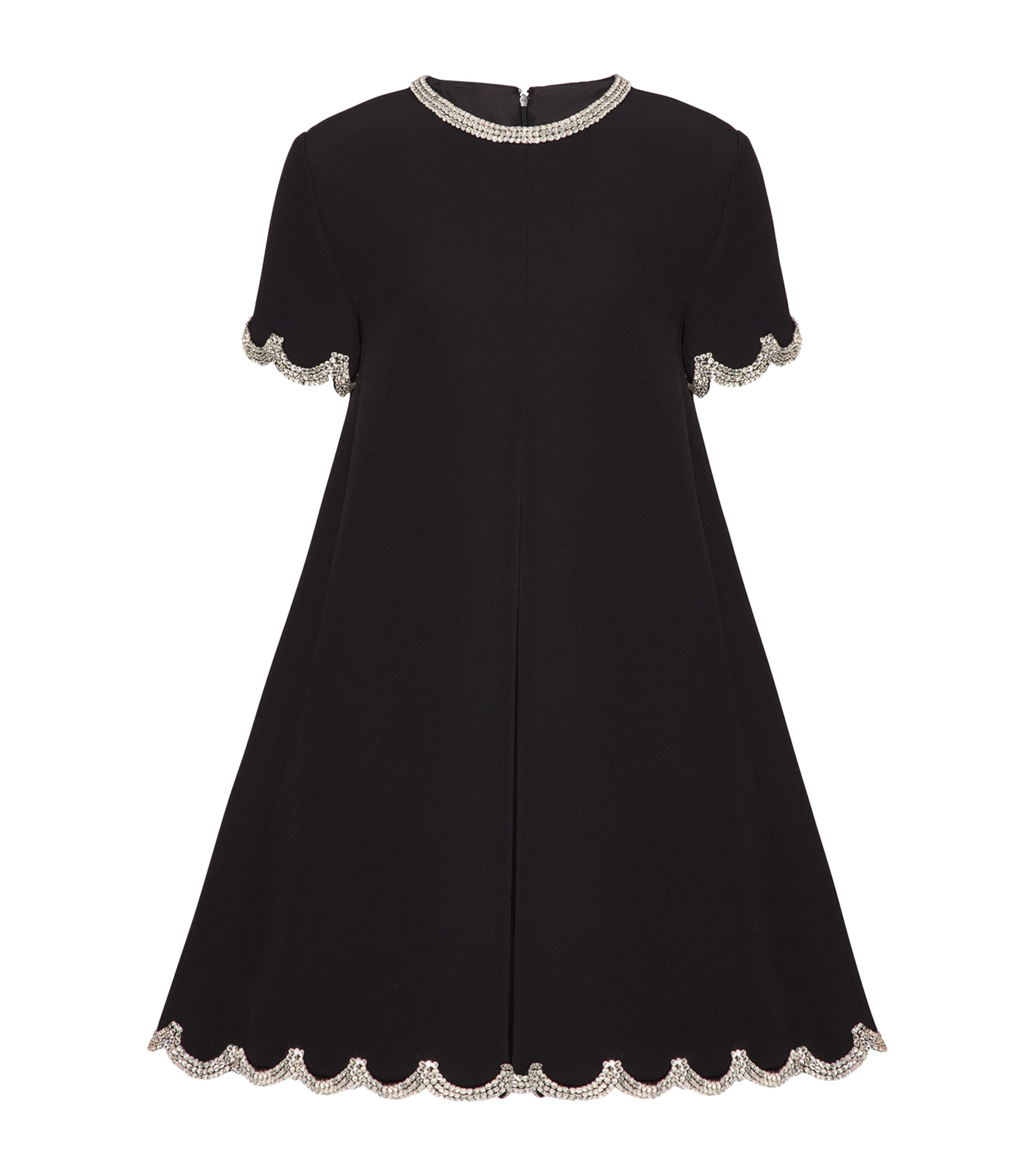 VALENTINO CRYSTAL-TRIM MINI DRESS 