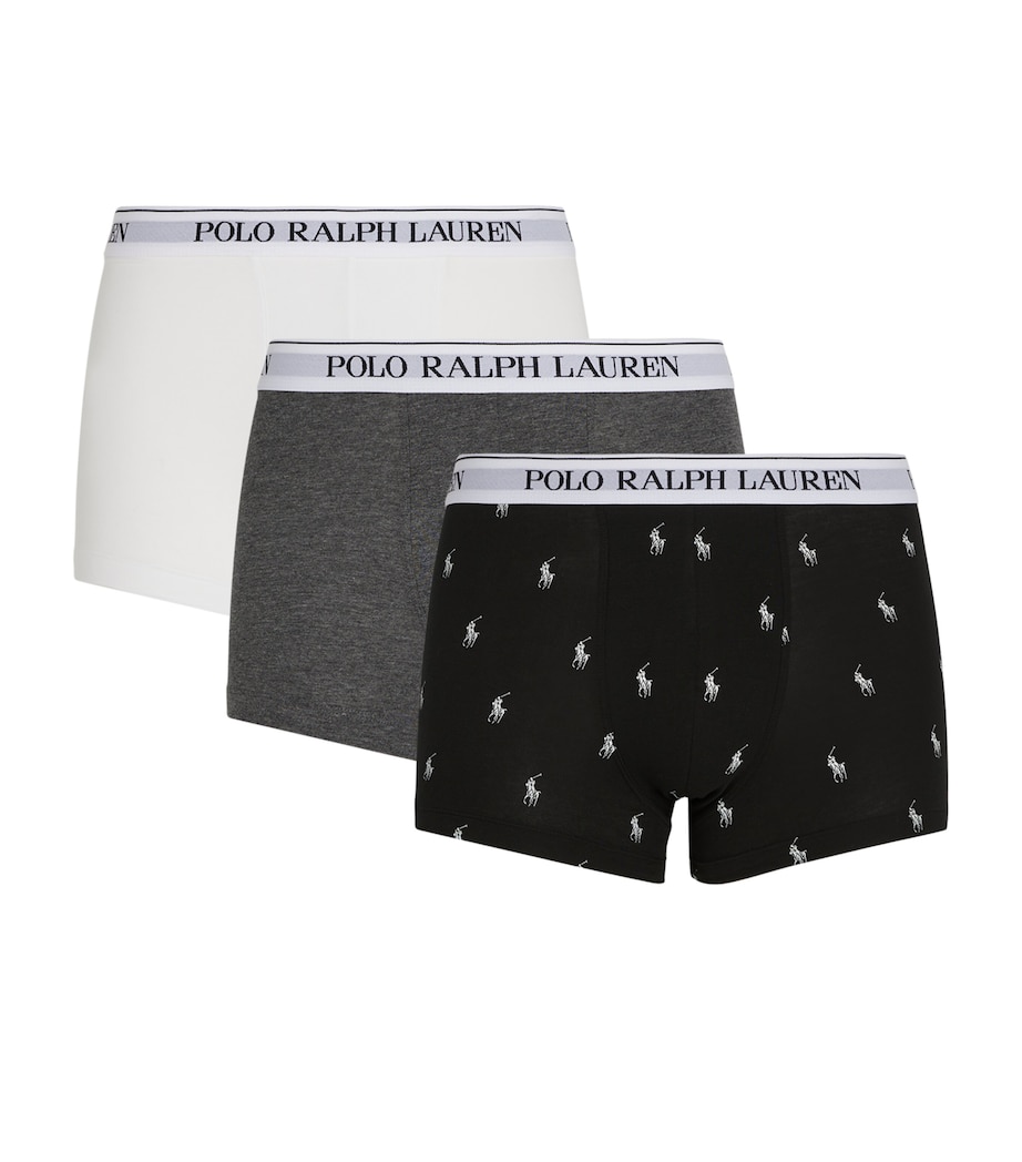 Stretch-Cotton Classic Trunks (Pack of 3) WHT/CHCL HTR/BLK Image 1