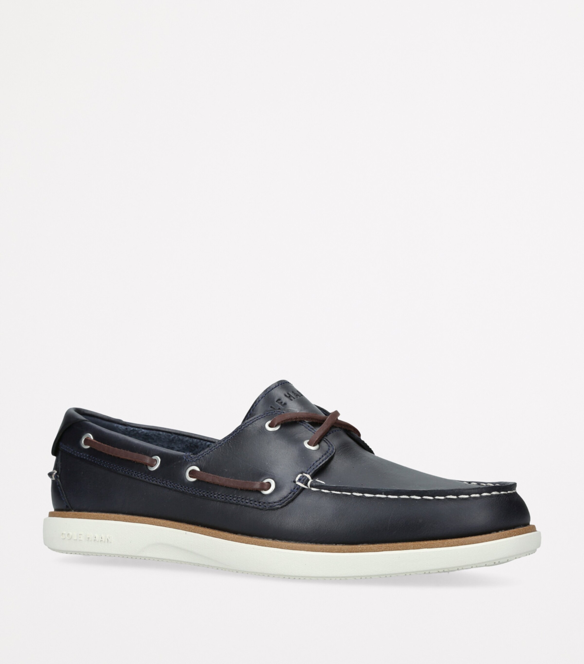 Leather GrandPrø Windward Boat Shoes NAVY Image 3