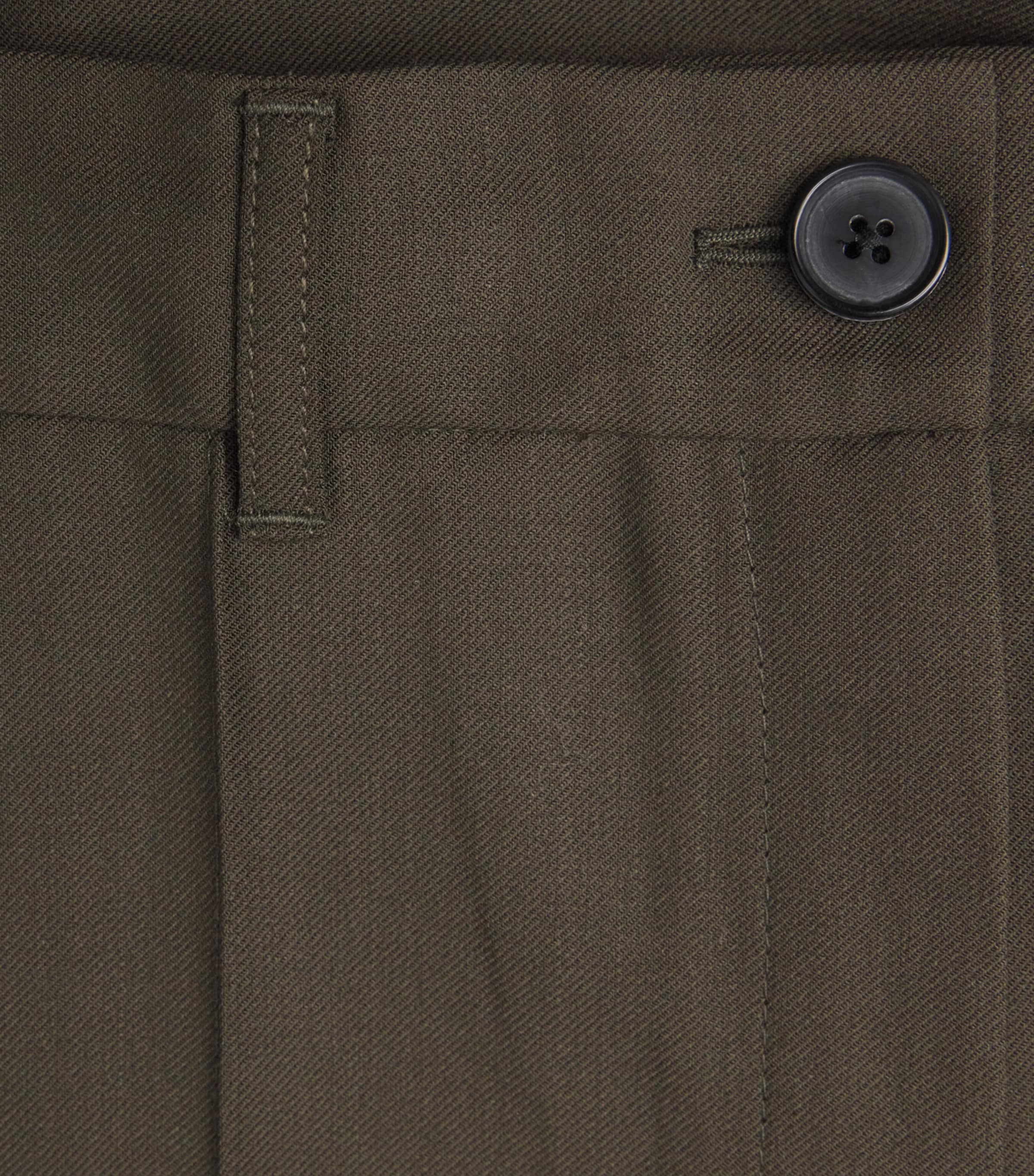 Pintuck Tapered Trousers INTENSE OLIVE Image 5