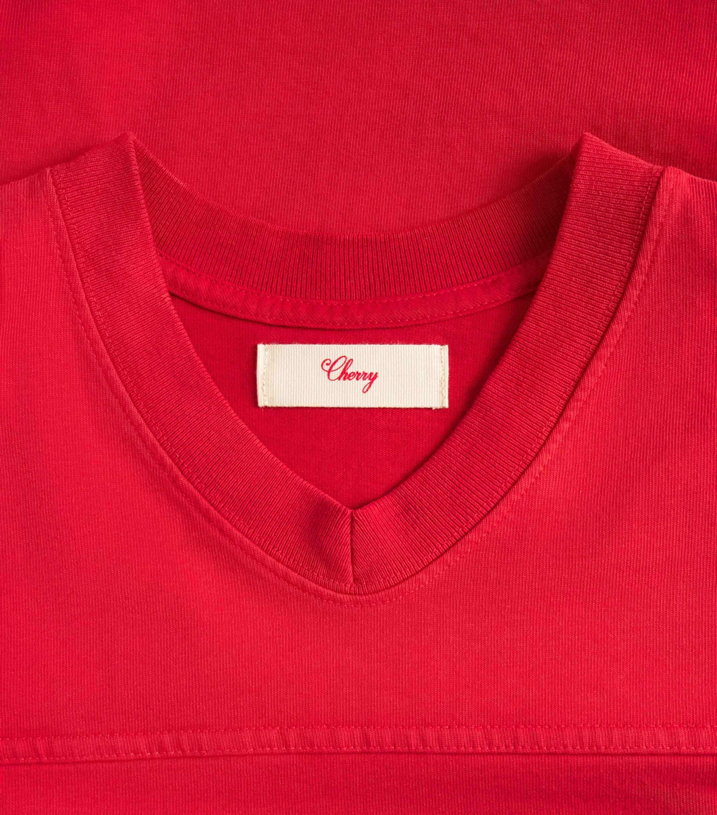 Cherry Los Angeles Mens Appliqué Football Jersey T-Shirt Tomato Image 6