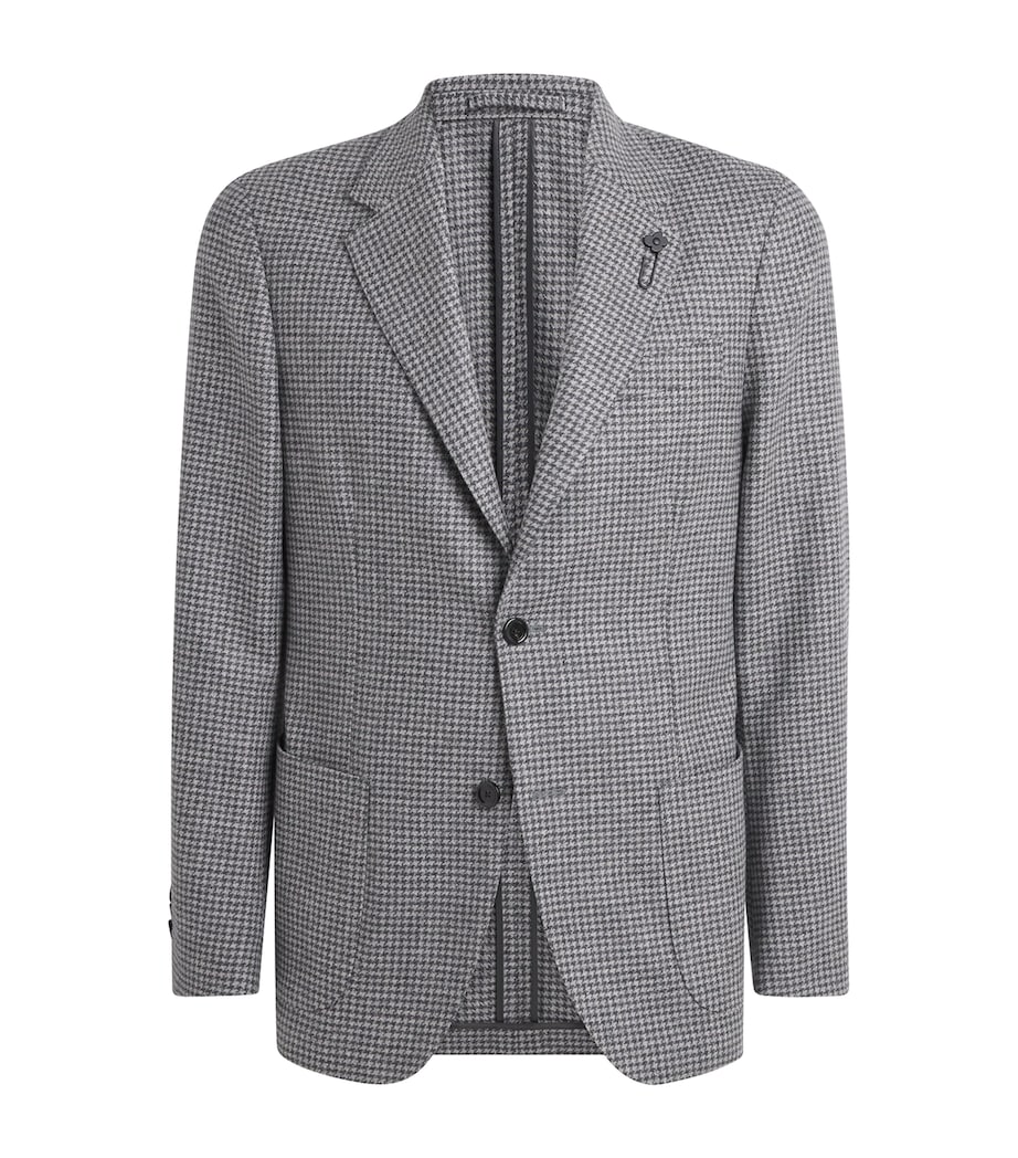 Wool-Cashmere Houndstooth Blazer 910GR MCR PIED GREY Image 1