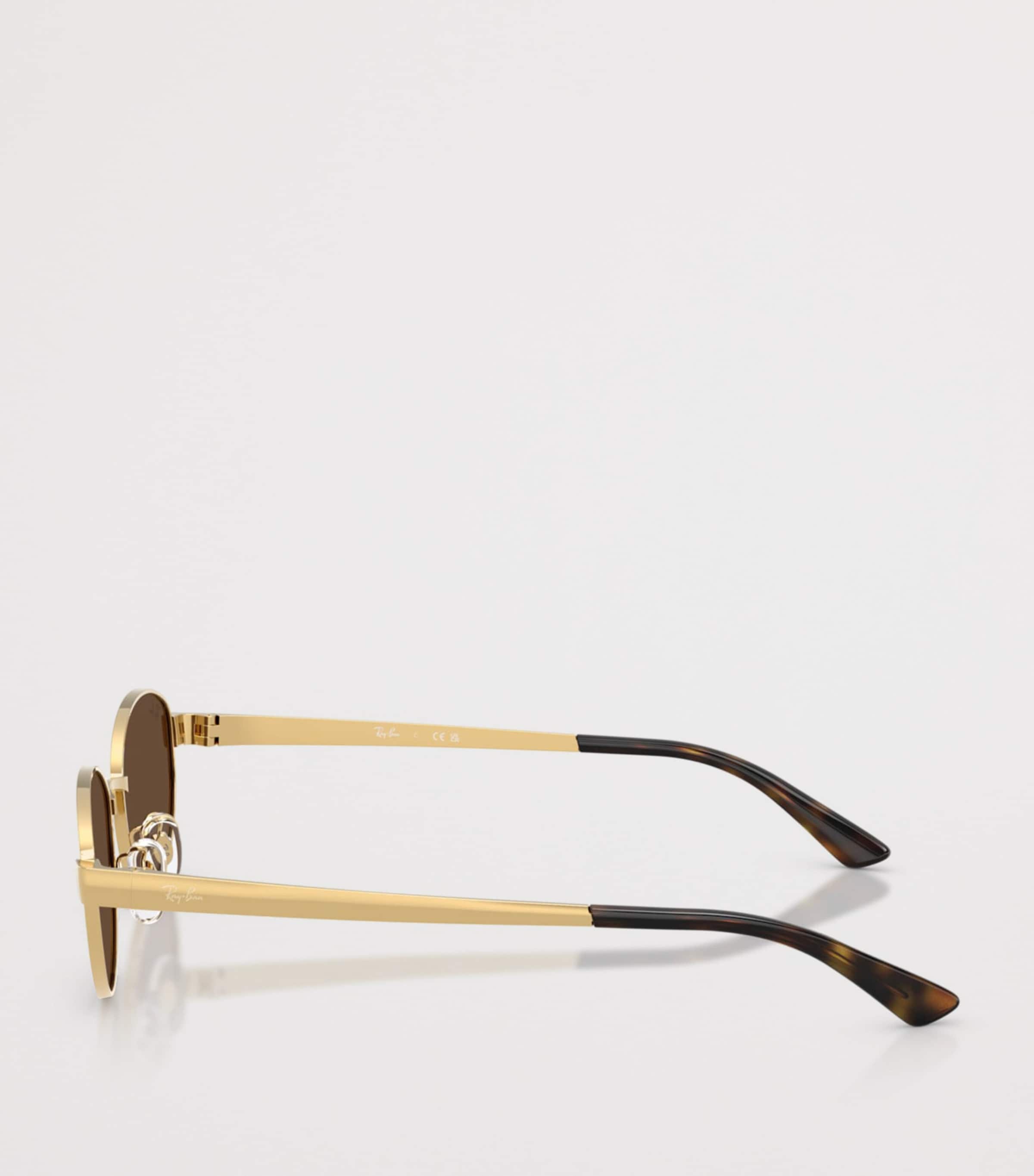 Ray-Ban Metal Oval Sunglasses Gold Image 3