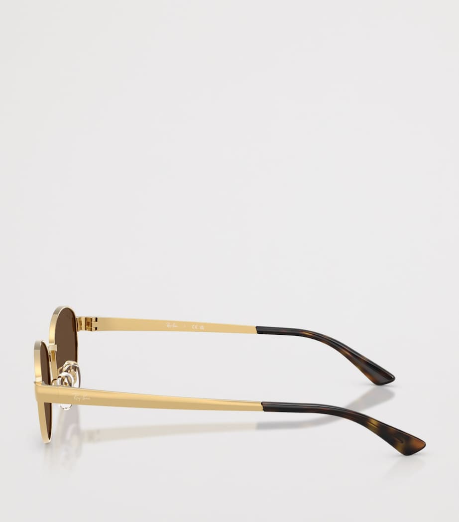 Ray-Ban Metal Oval Sunglasses Gold Image 3