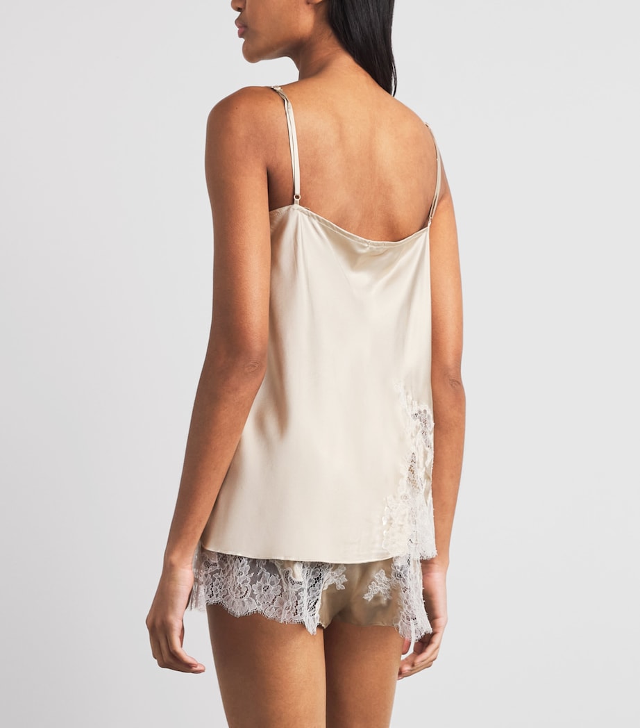 TORLOWEI Womens Silk Lace Elsa Camisole Oyster/white Image 5