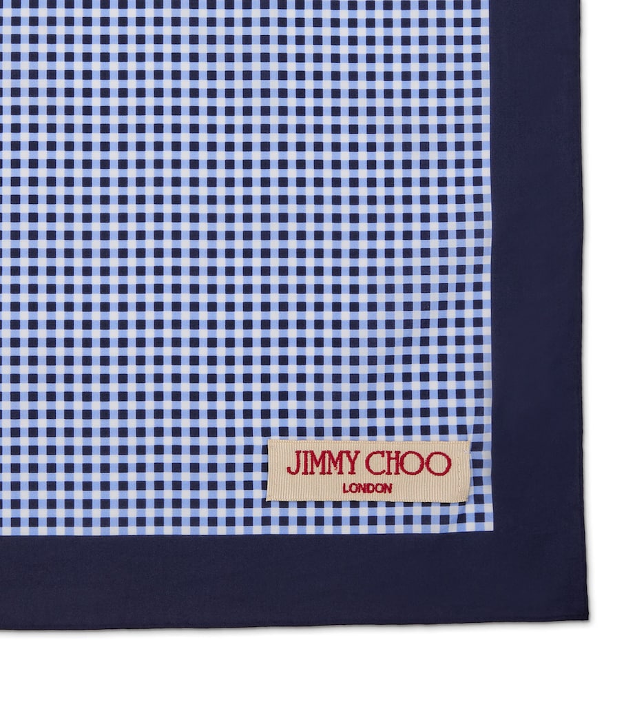 Jimmy Choo Cotton Gingham Sula Bandana Marine Mix Image 3