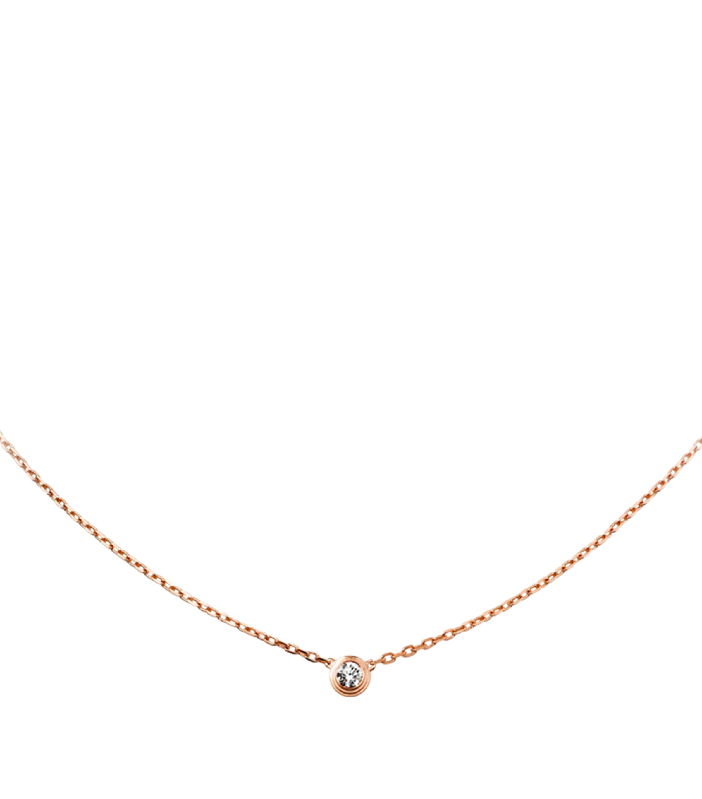Cartier Large Pink Gold and Diamond Cartier d'Amour Necklace Rose Gold Image 1