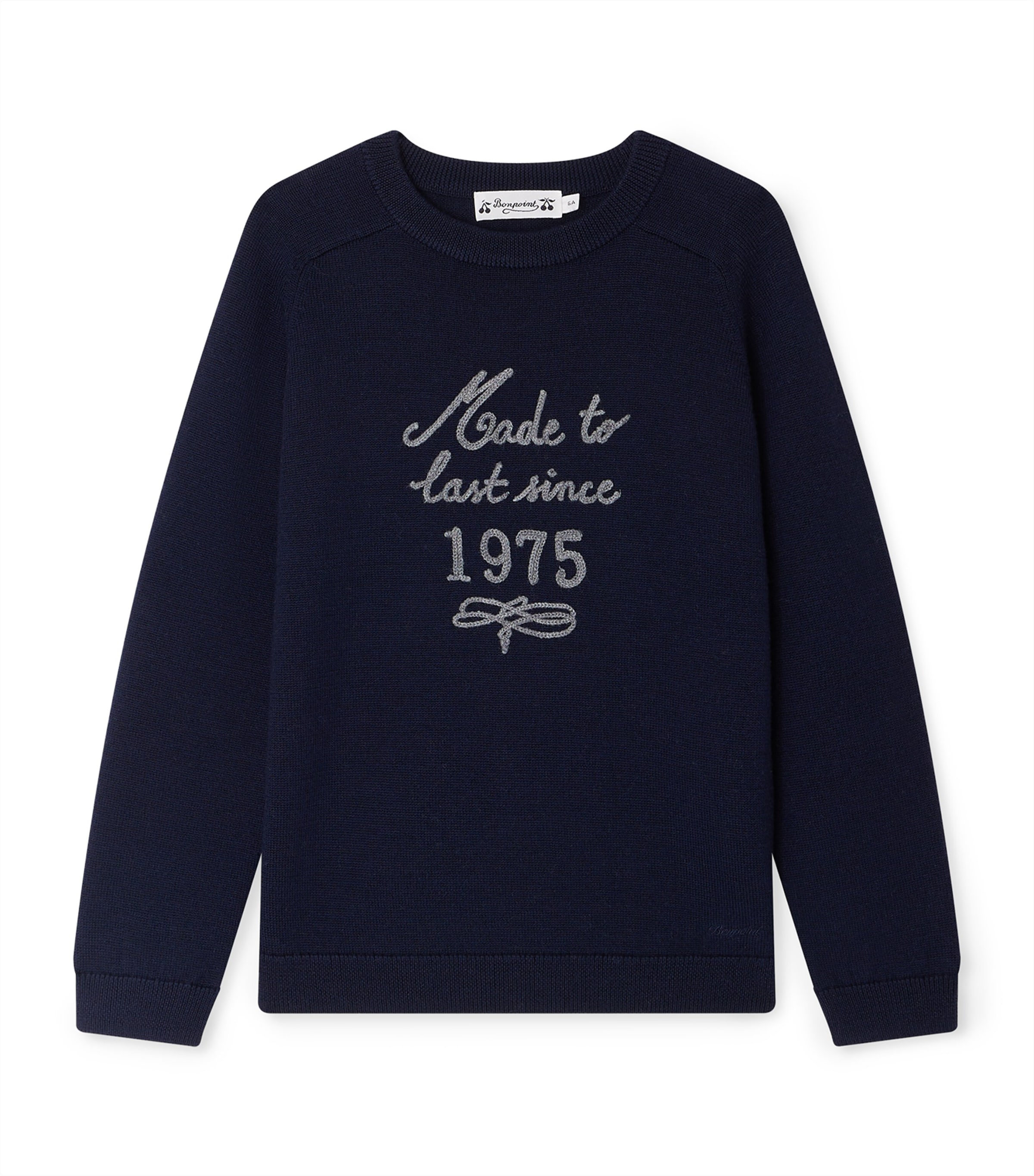 Bonpoint Wool Embroidered Juo Sweater In Blue