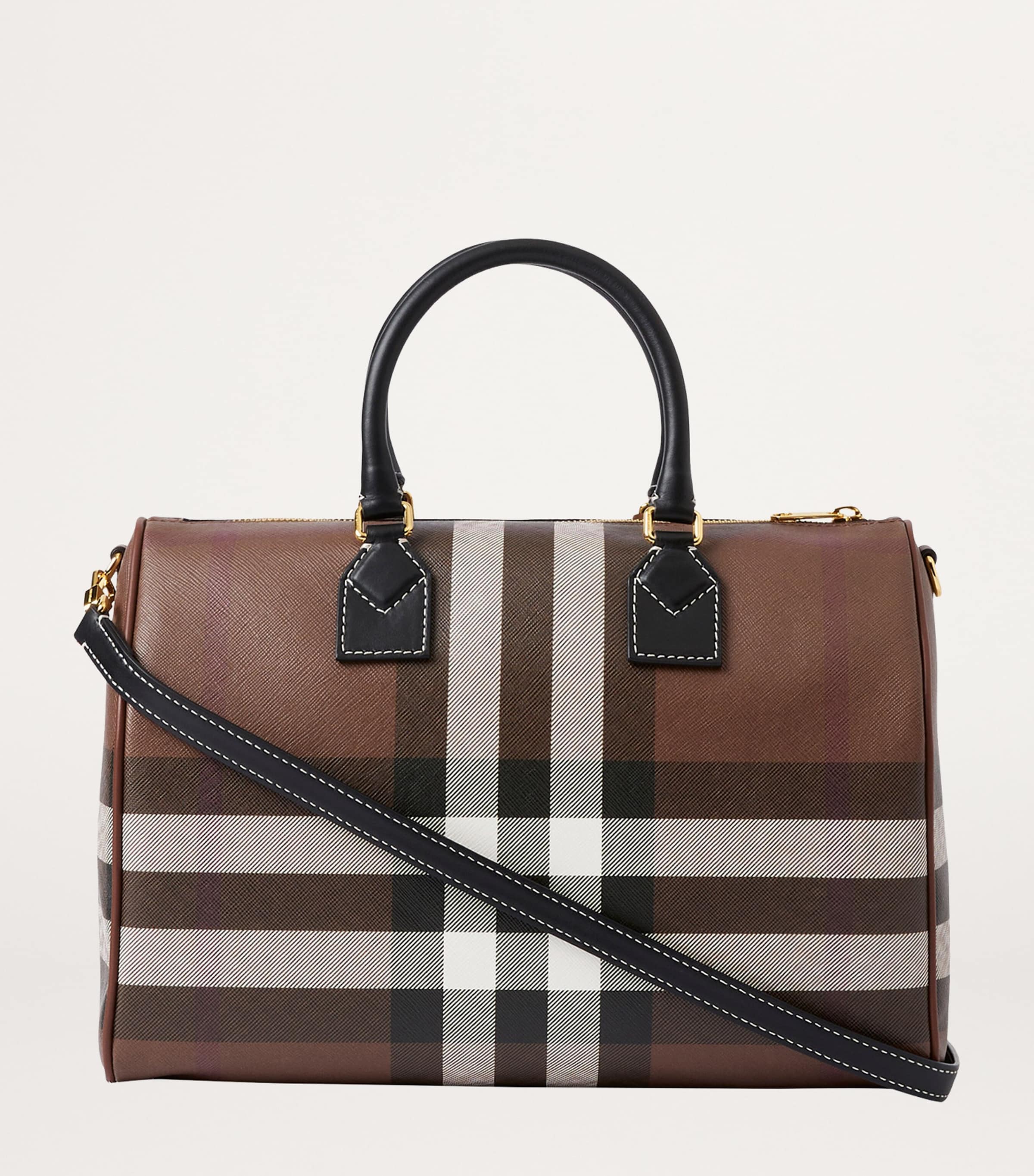 Medium Check Holdall DARK BIRCH BROWN CHK Image 6