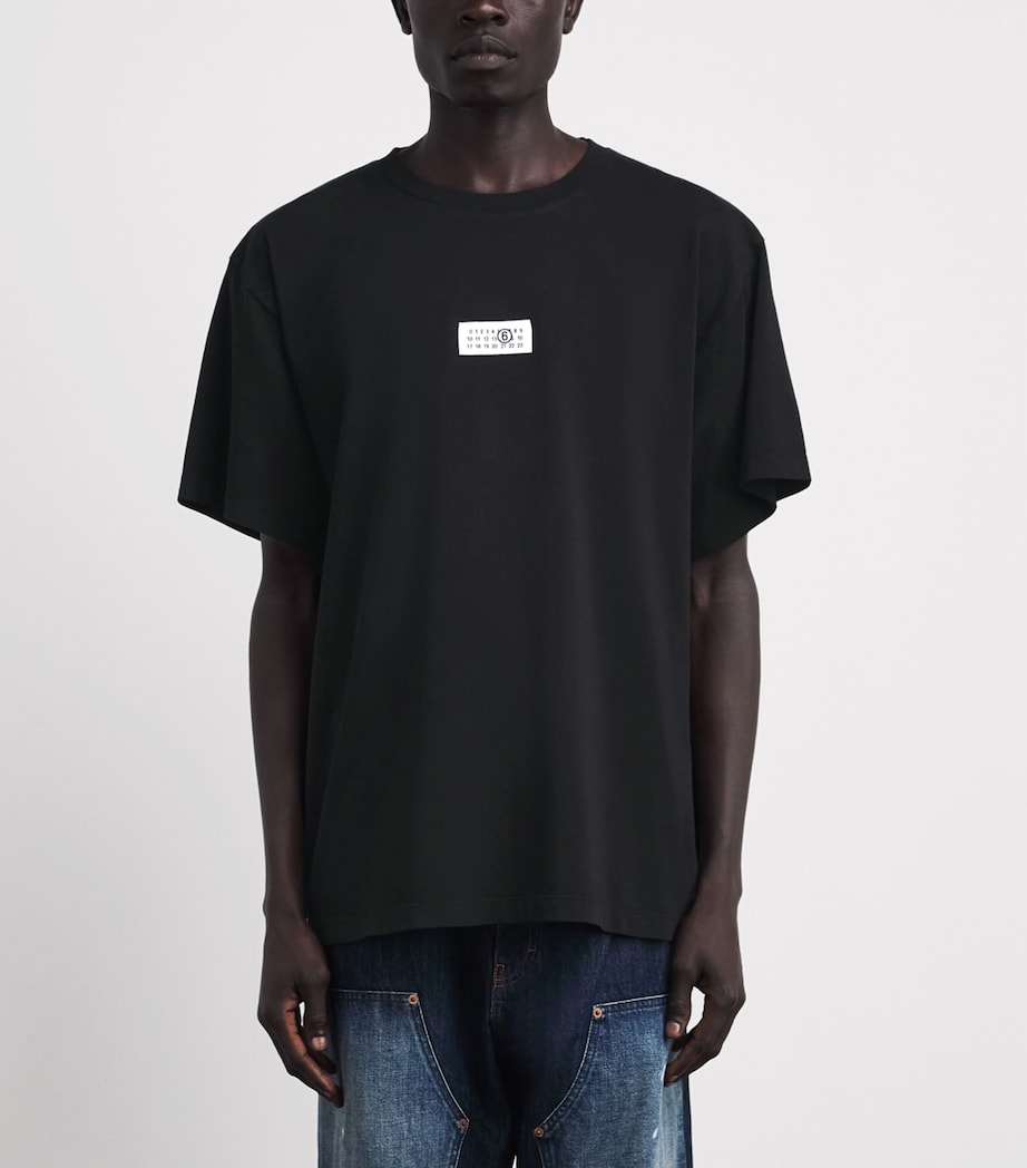 MM6 Maison Margiela Mens Cotton Numeric Tab T-Shirt Black Image 4