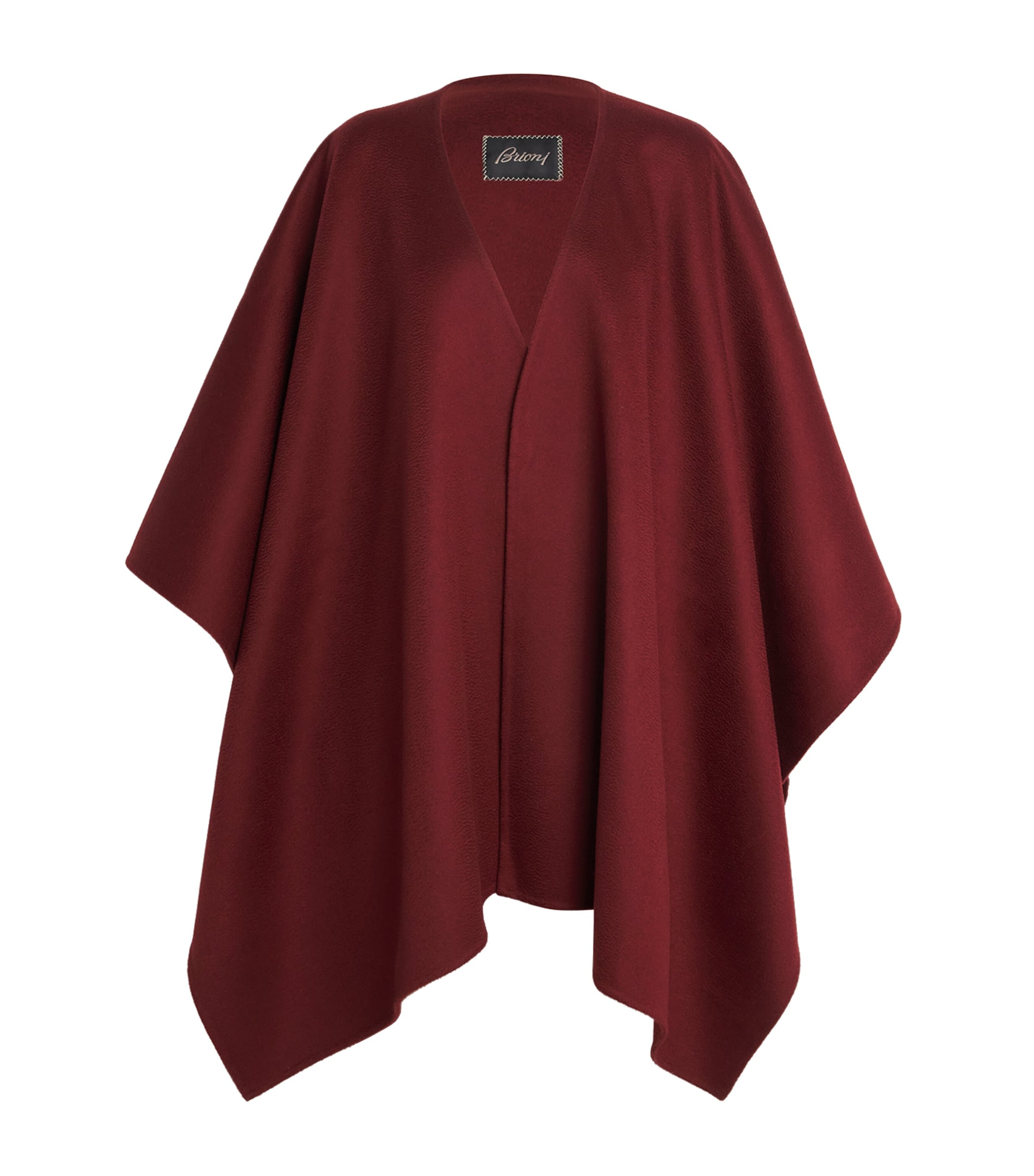 Brioni Cashmere Double-faced Cape In Red