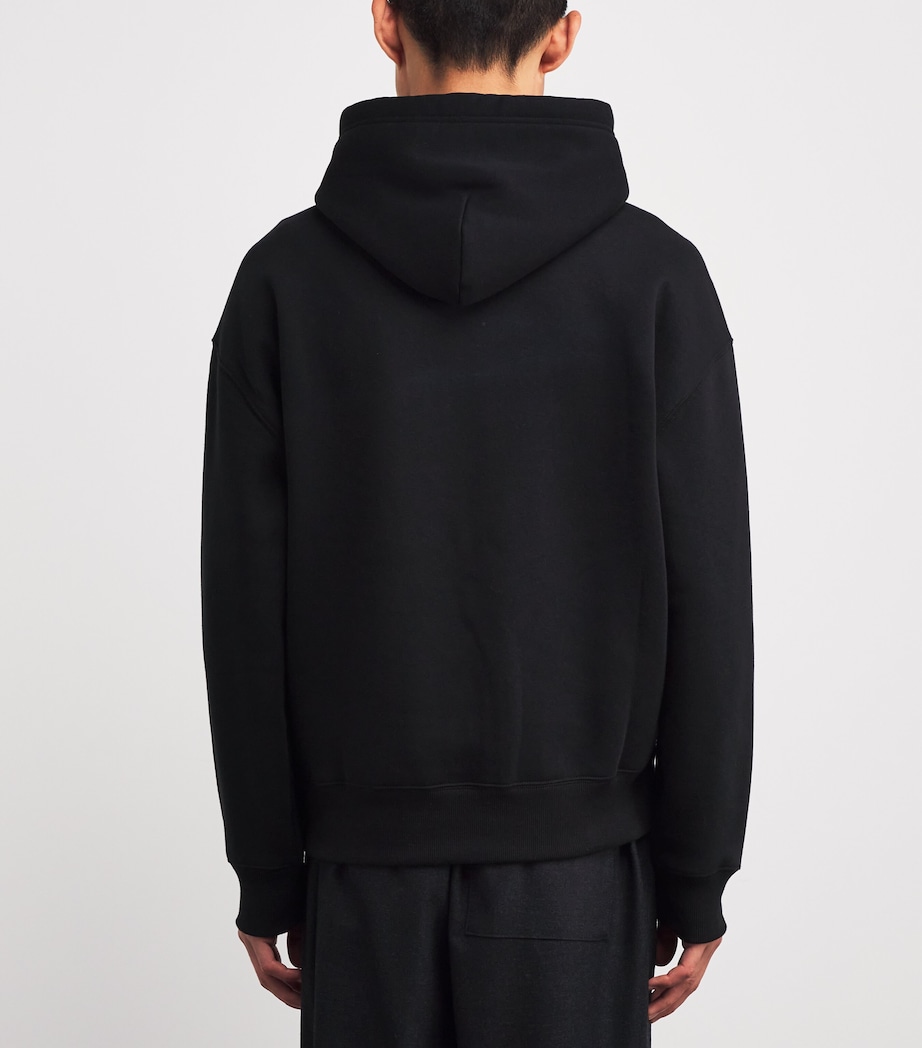 Cotton-Blend Large Logo Hoodie POLO BLACK Image 4
