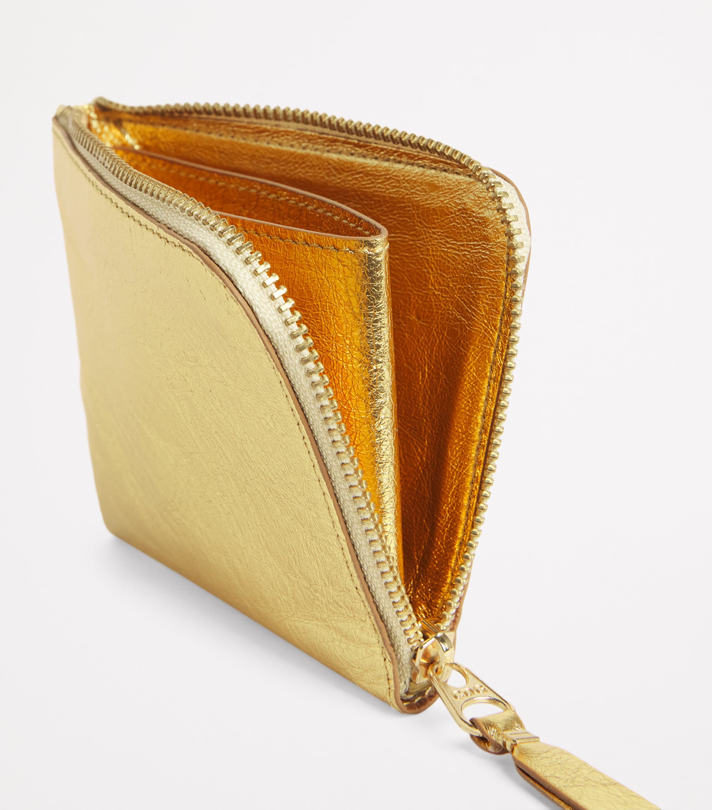 Leather Zipped Card Holder GOLD Image 4
