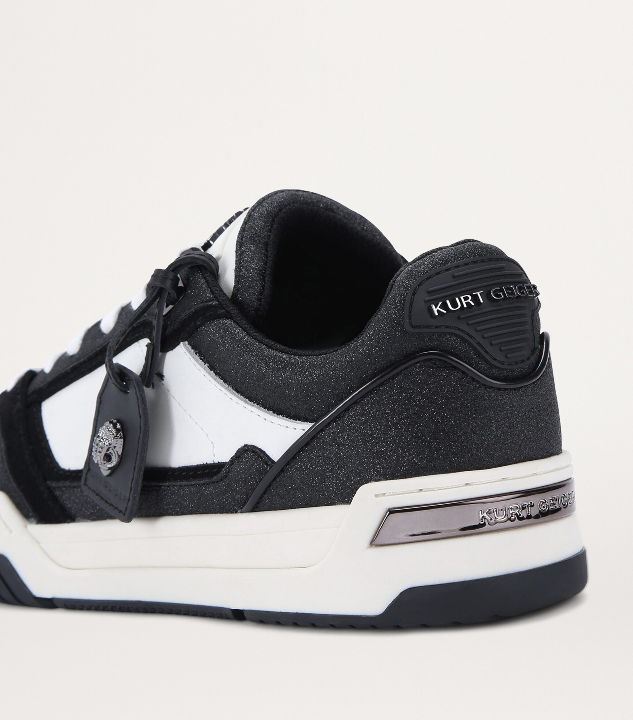 Kurt Geiger London Leather Regan Sneakers White Blk Image 2
