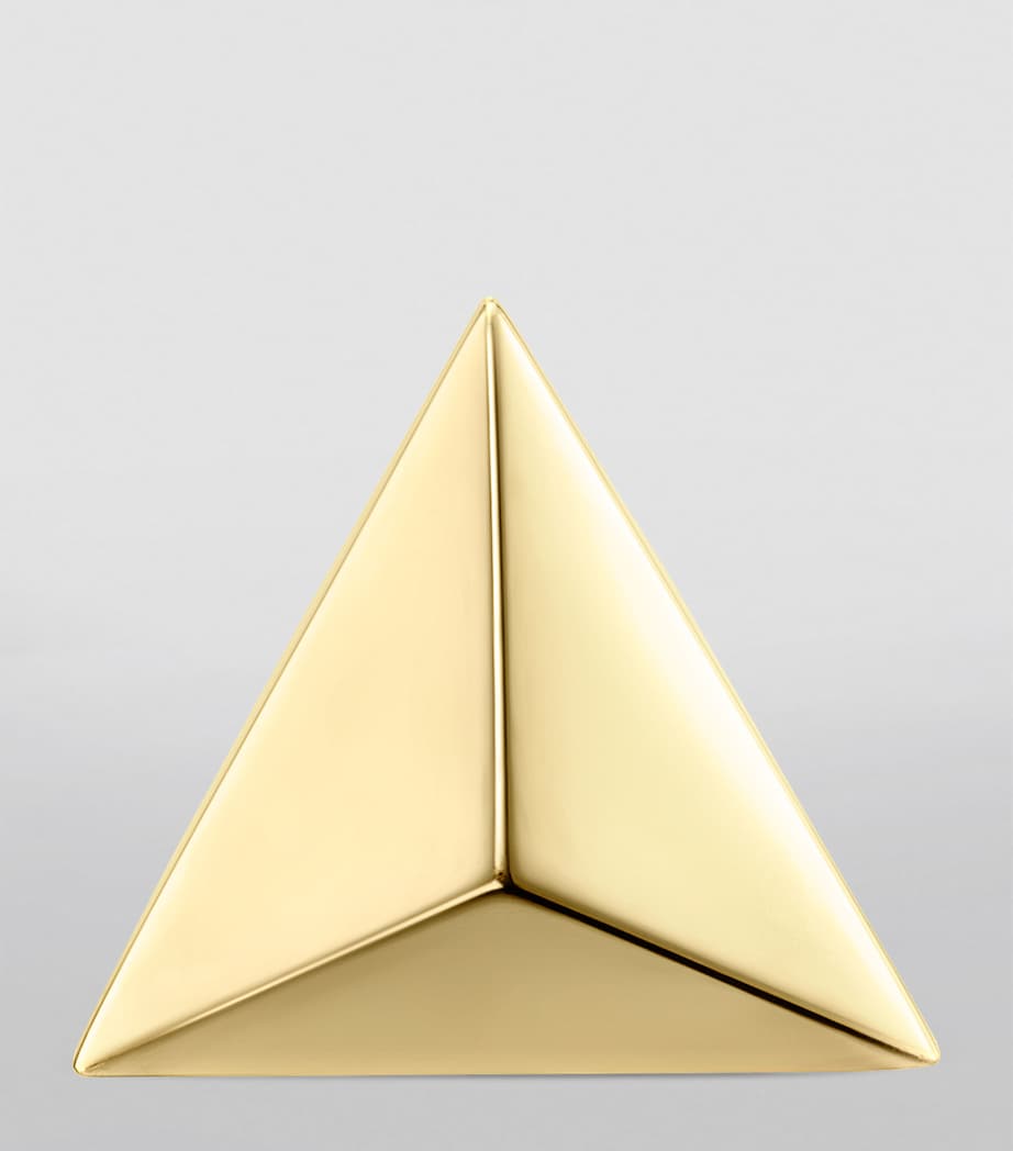 Yellow Gold Faceted Triangle Stud Earring (7mm) YELLOW GOLD Image 2