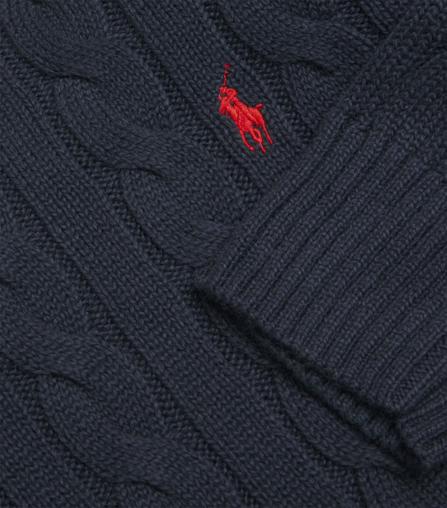 Cotton Cable-Knit Sweater BLUE Image 4