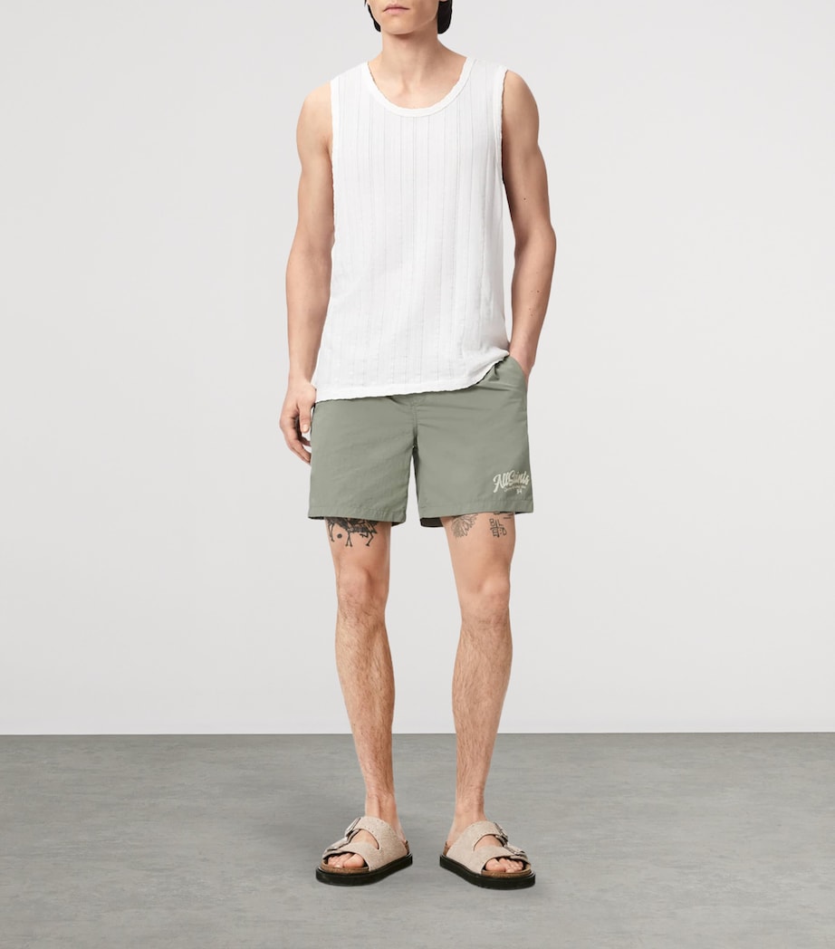 AllSaints Mens Odyssey Logo Swim Shorts Spring Green Image 2