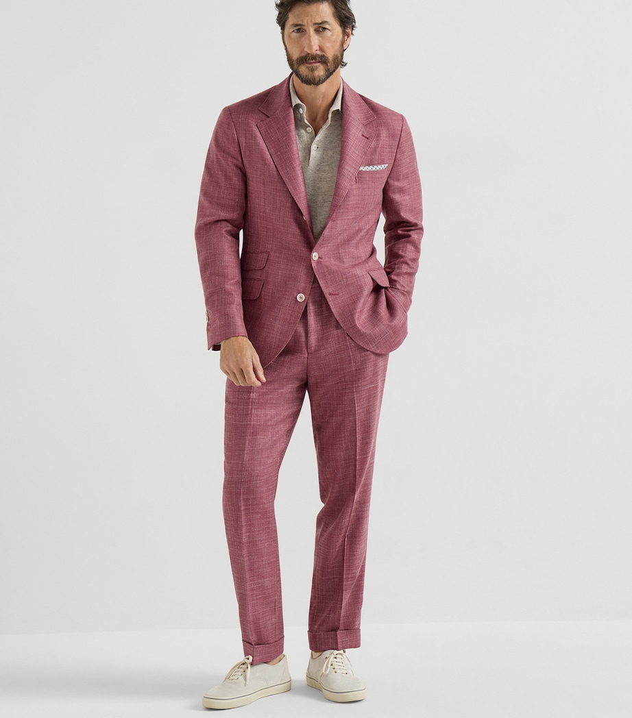 Brunello Cucinelli Mens Wool-Linen-Silk 2-Piece Suit Image 3