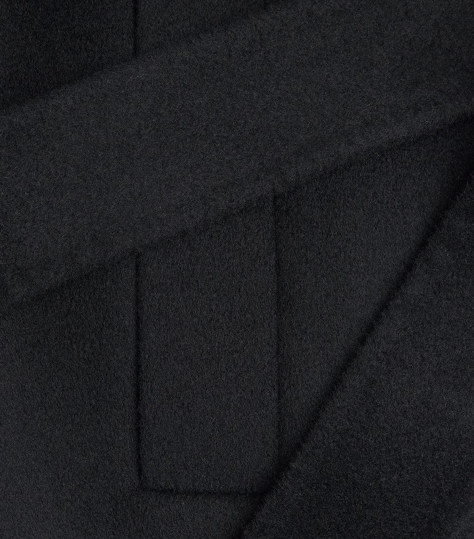 Róhe Womens Cashmere-Wool Signature Scarf Coat Navy Image 6