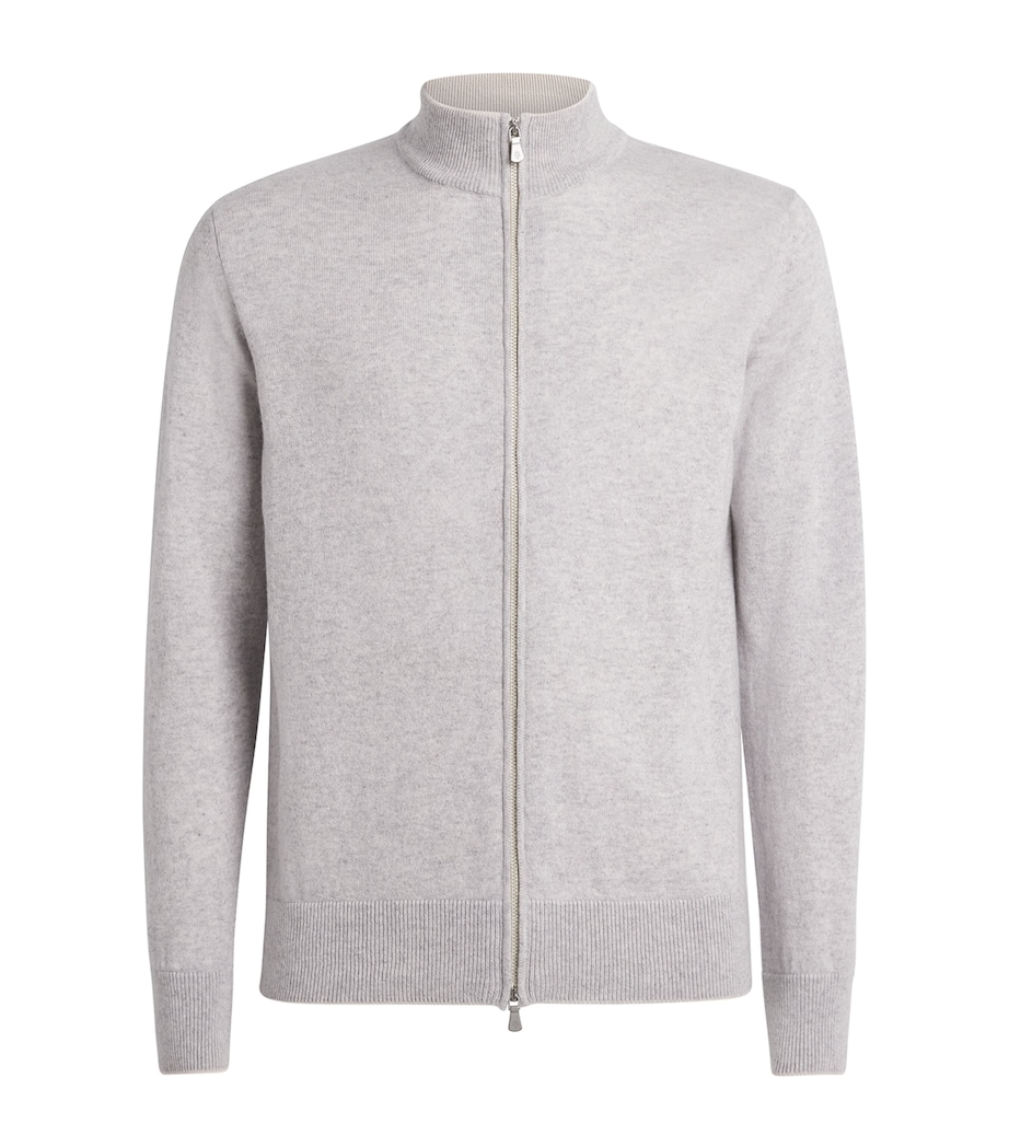 Cashmere Zip-Up Sweater GRIGIO CHIARO E SABB Image 1