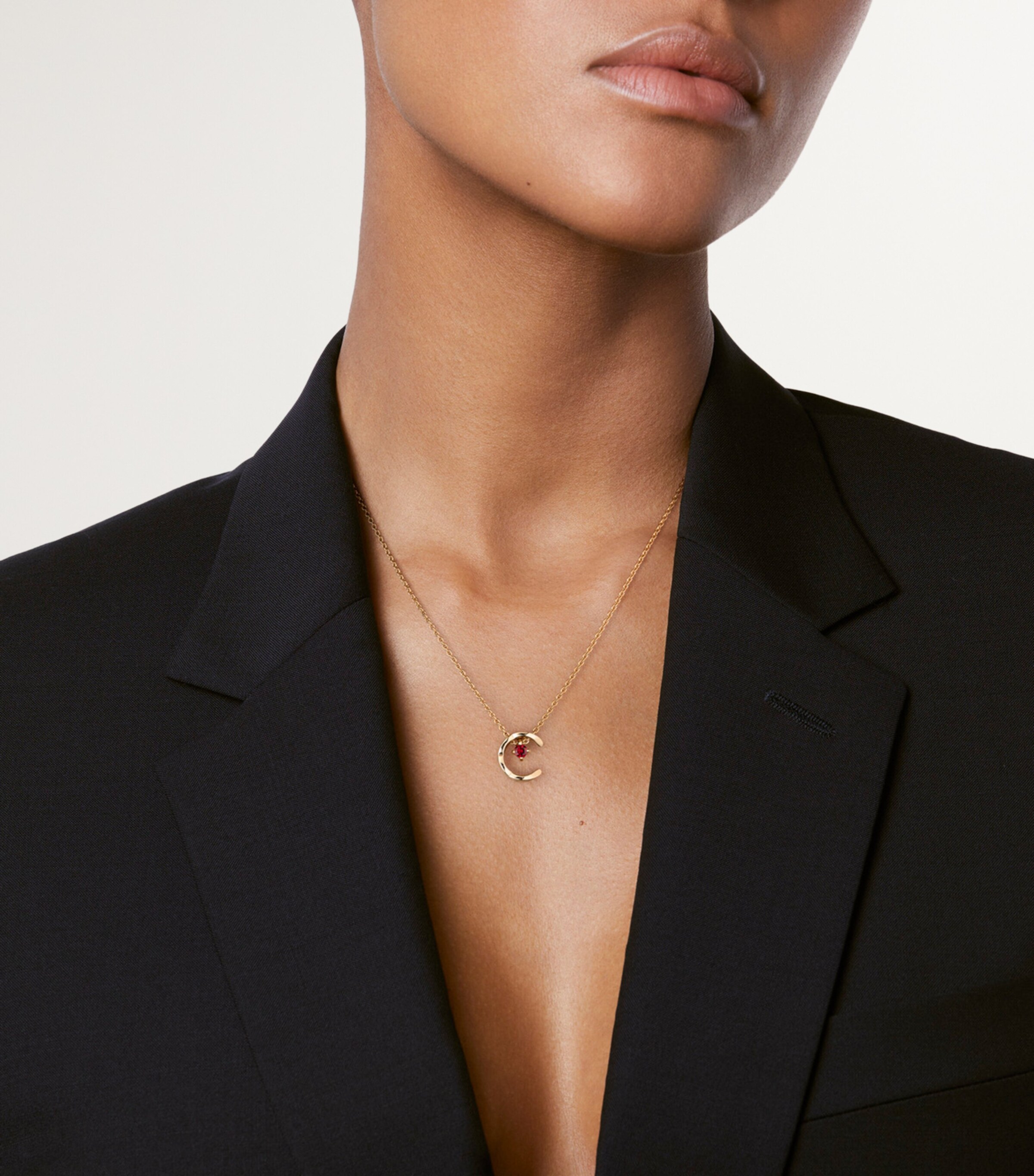 Beige Gold and Ruby Coco Crush Necklace BEIGE Image 2