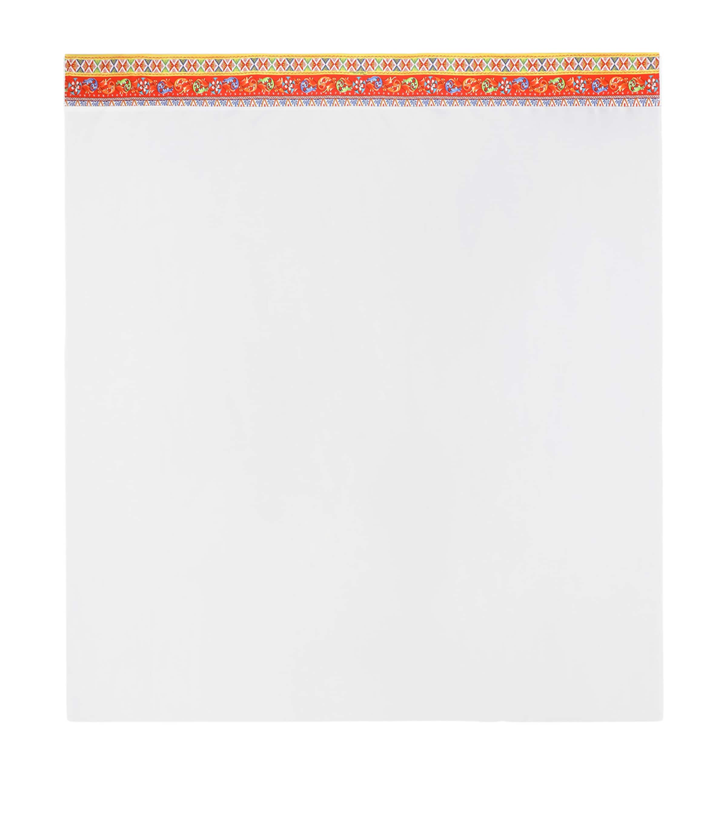 Cotton Carretto King Flat Sheet (260cm x 280cm) UC123-BIANCO/CARRETT Image 1