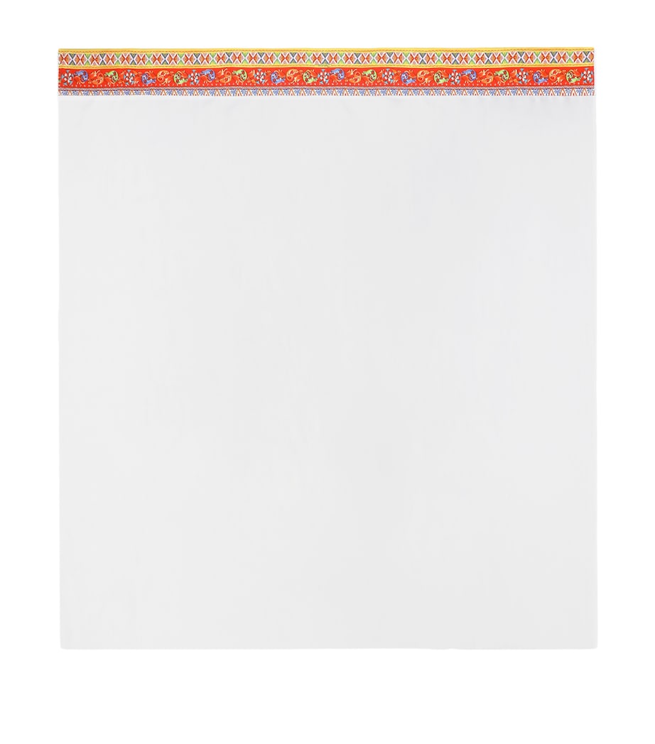 Cotton Carretto King Flat Sheet (260cm x 280cm) UC123-BIANCO/CARRETT Image 1