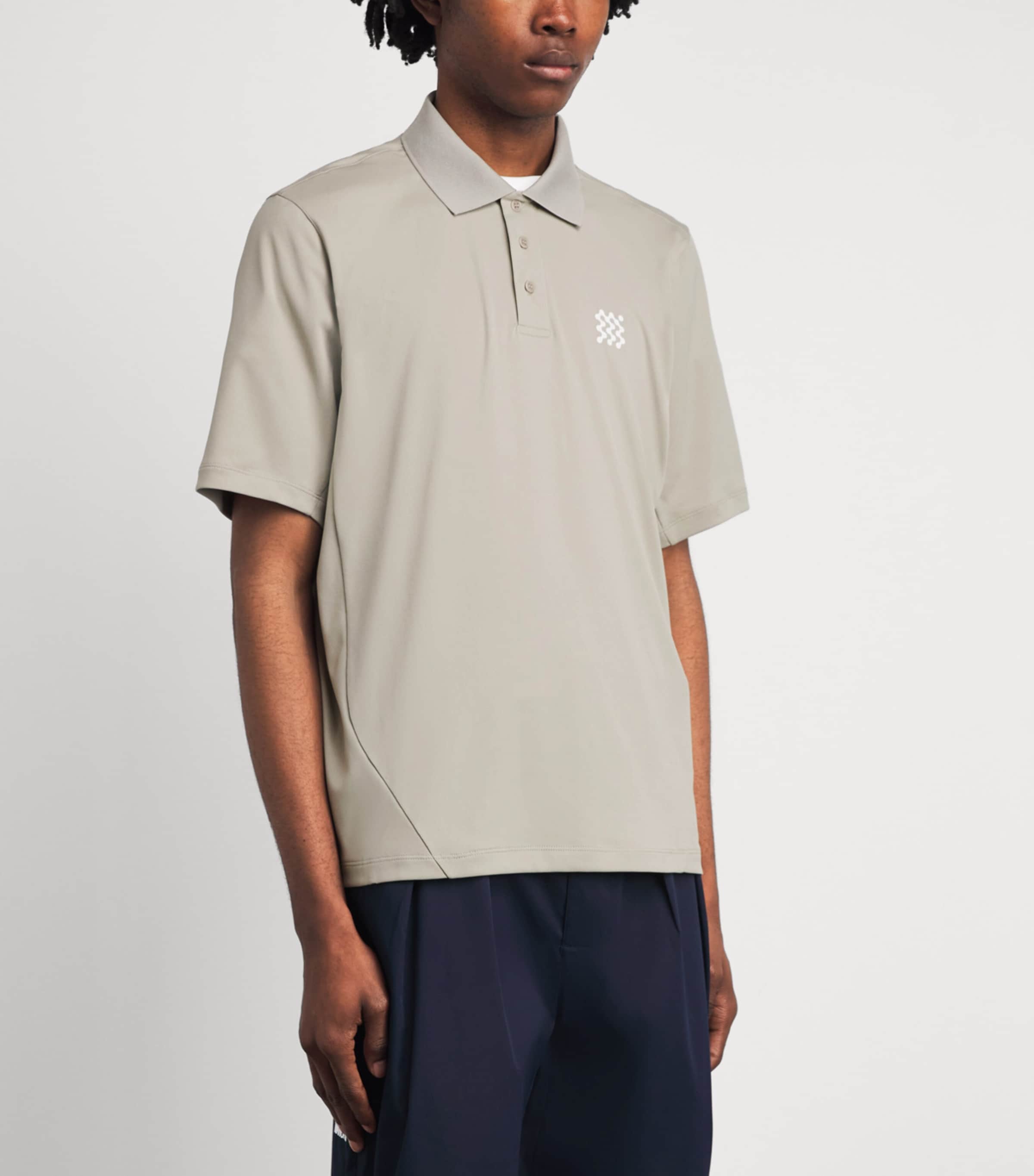Manors Mens Seawool Logo Polo Shirt Dune Image 4