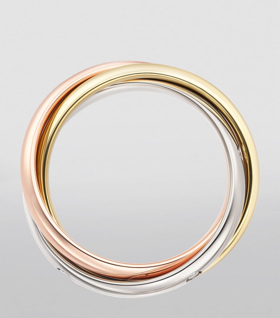 Medium White, Yellow, Rose Gold and Diamond Trinity Ring MIXED GOLD Image 2