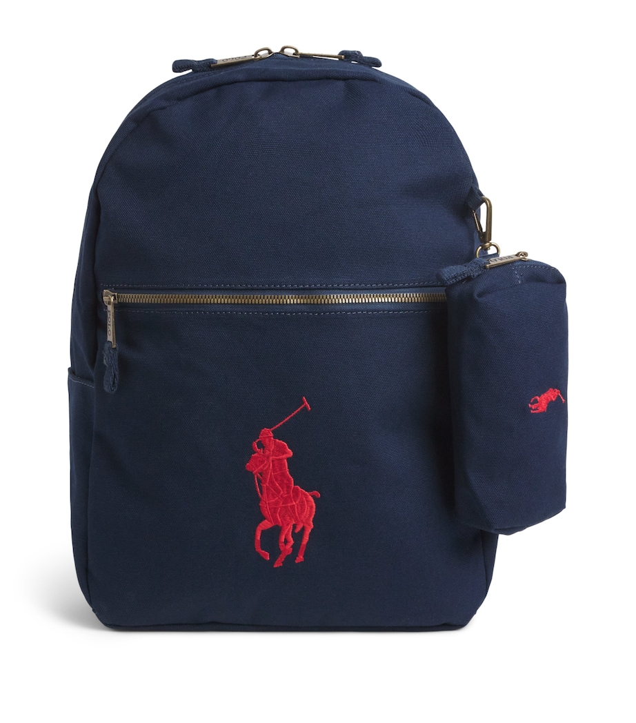 Ralph Lauren Kids Canvas Polo Pony Backpack Newport Navy Image 1