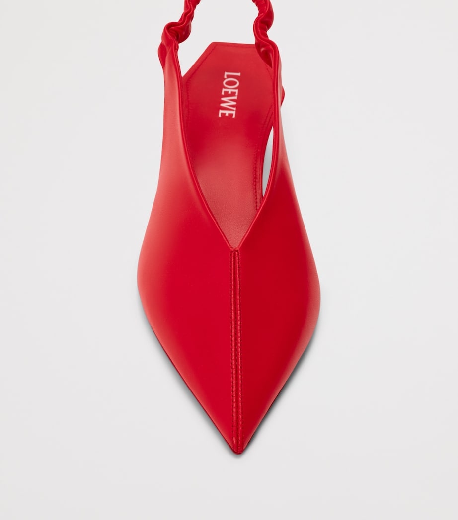 LOEWE Lambskin Origami Cubic Slingback Pumps 45 Red Image 4