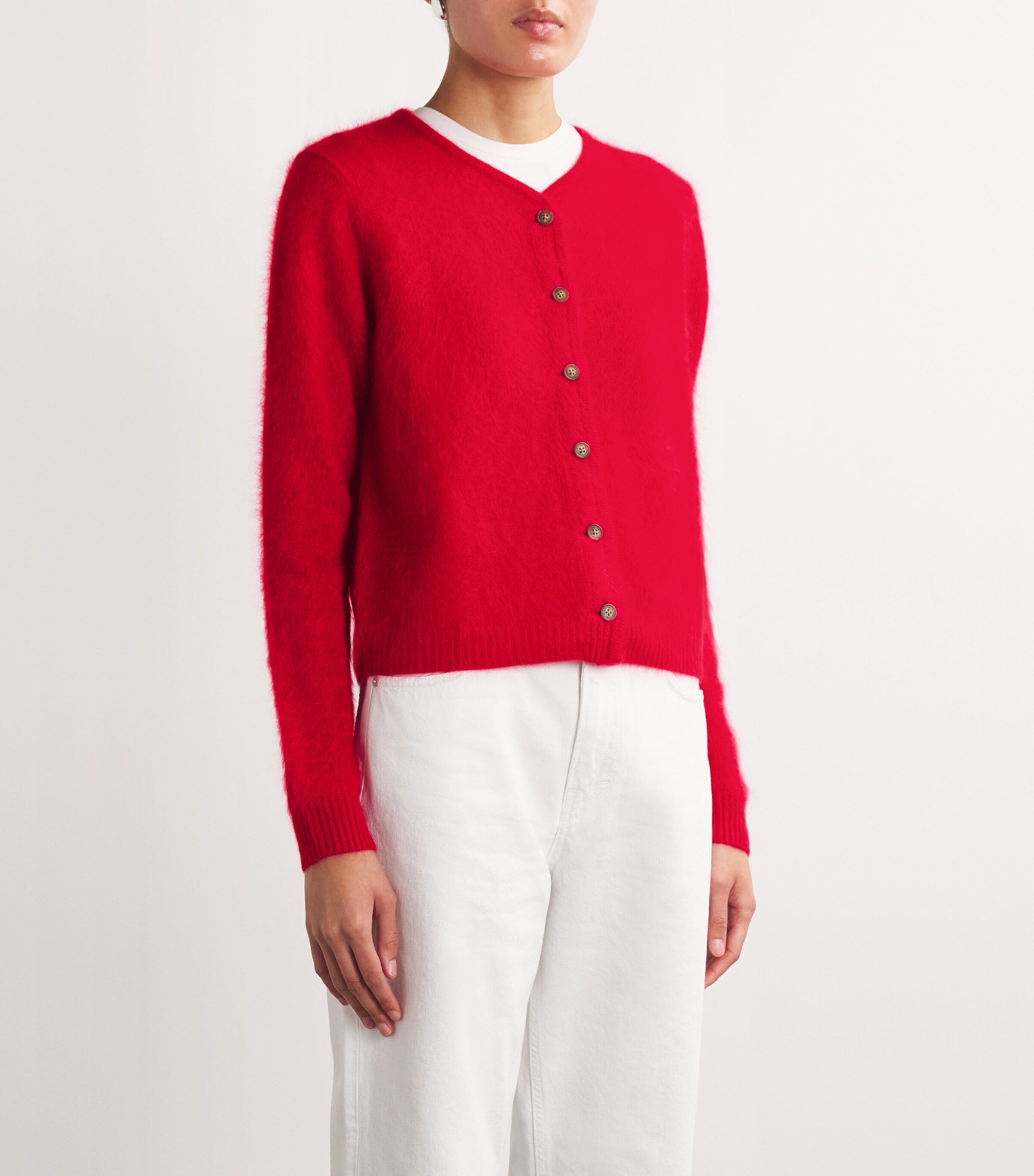 Guest In Residence Womens Cashmere Grizzly Cardigan True Red Image 3