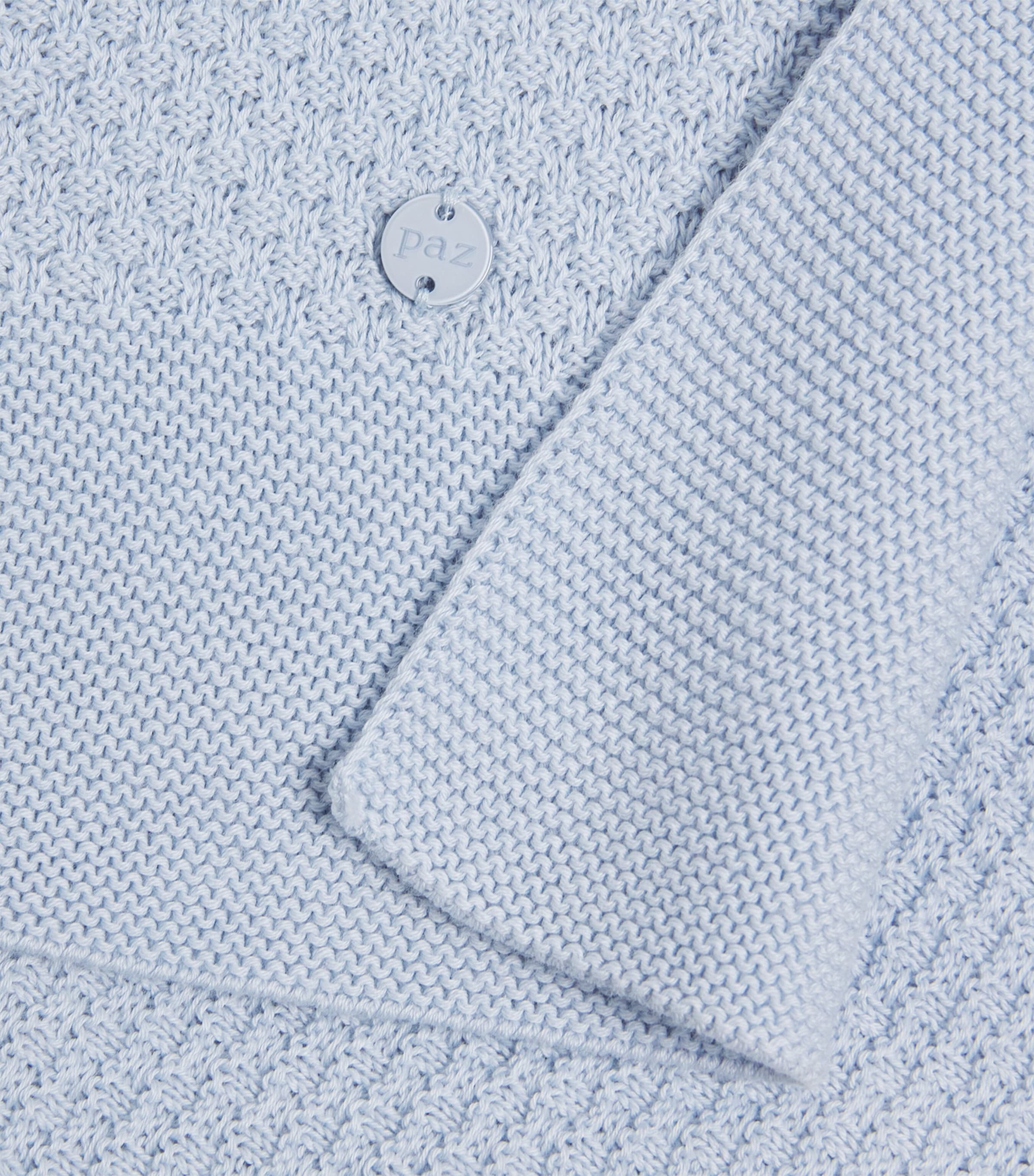 Cotton-Cashmere Knitted Blanket 801 H82 SKY BLUE Image 3