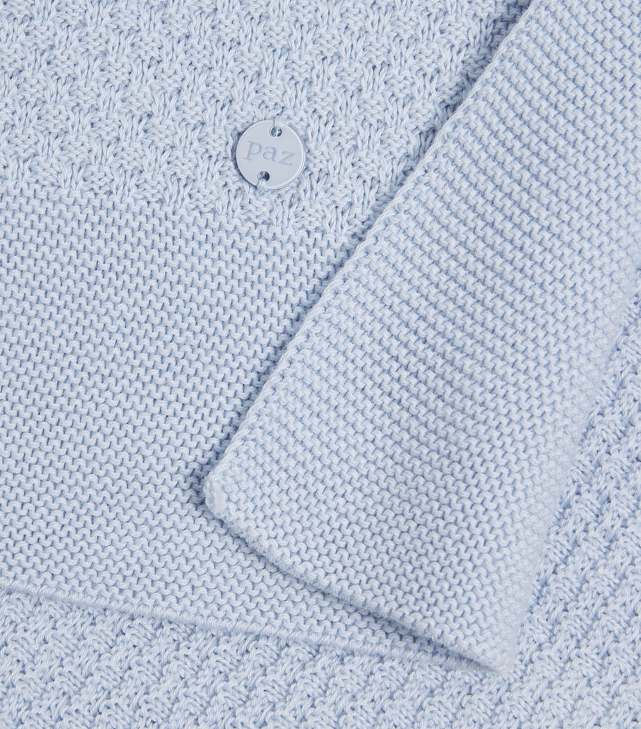 Cotton-Cashmere Knitted Blanket 801 H82 SKY BLUE Image 3