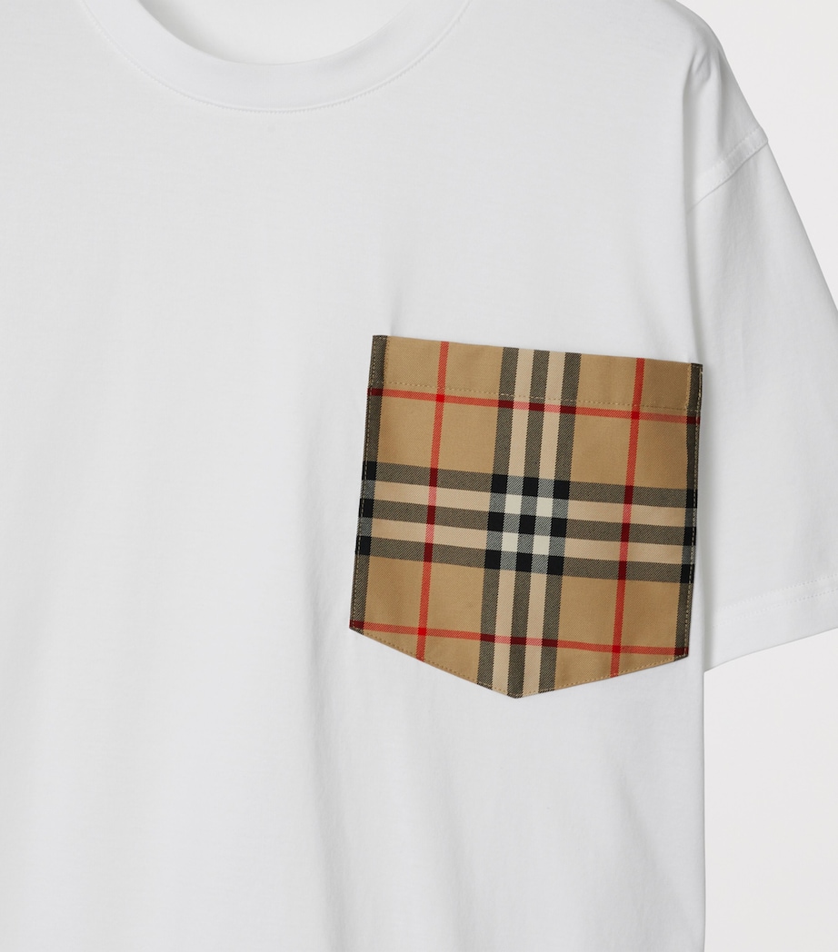 Cotton Check-Pocket T-Shirt WHITE Image 6