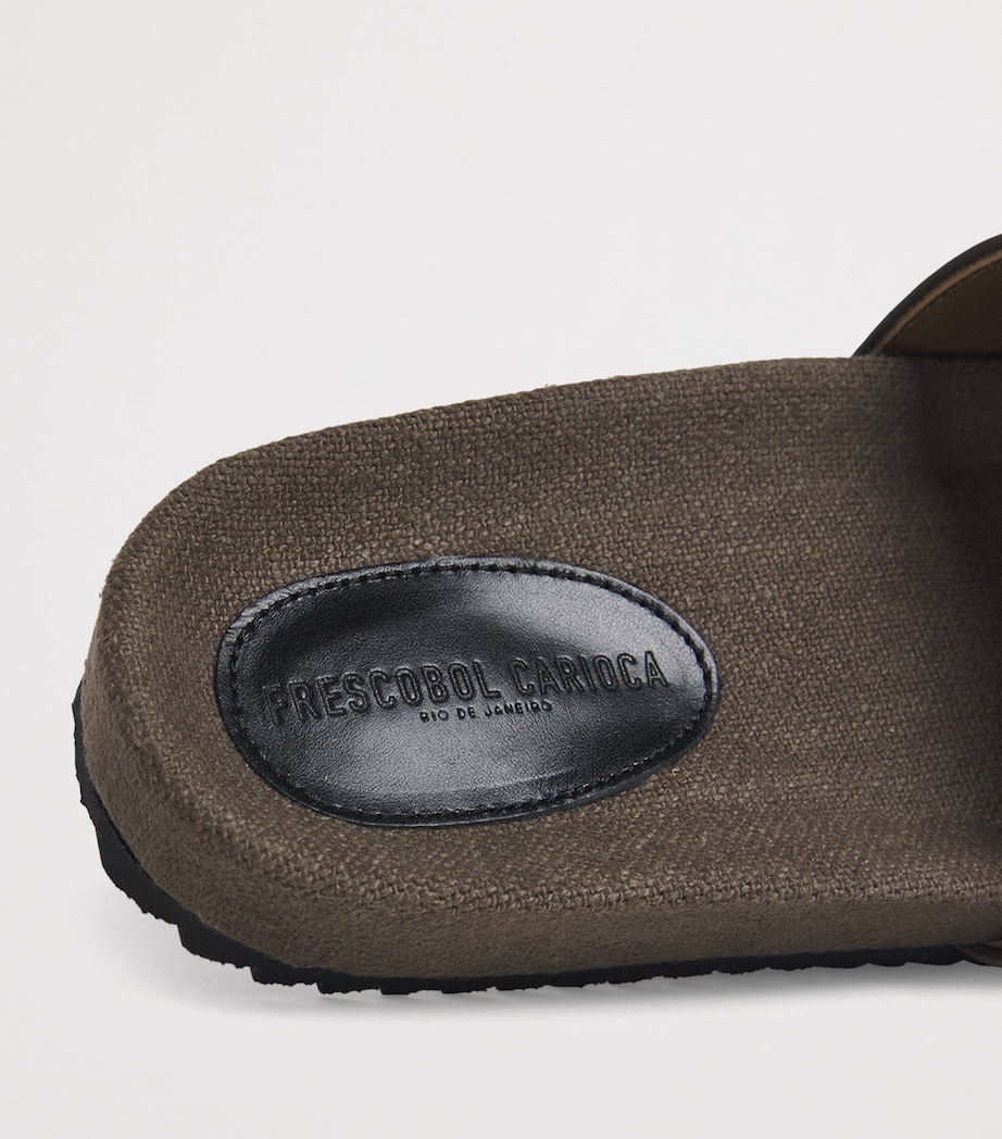 Linen Renato Slides 842-DARK OLIVE Image 7