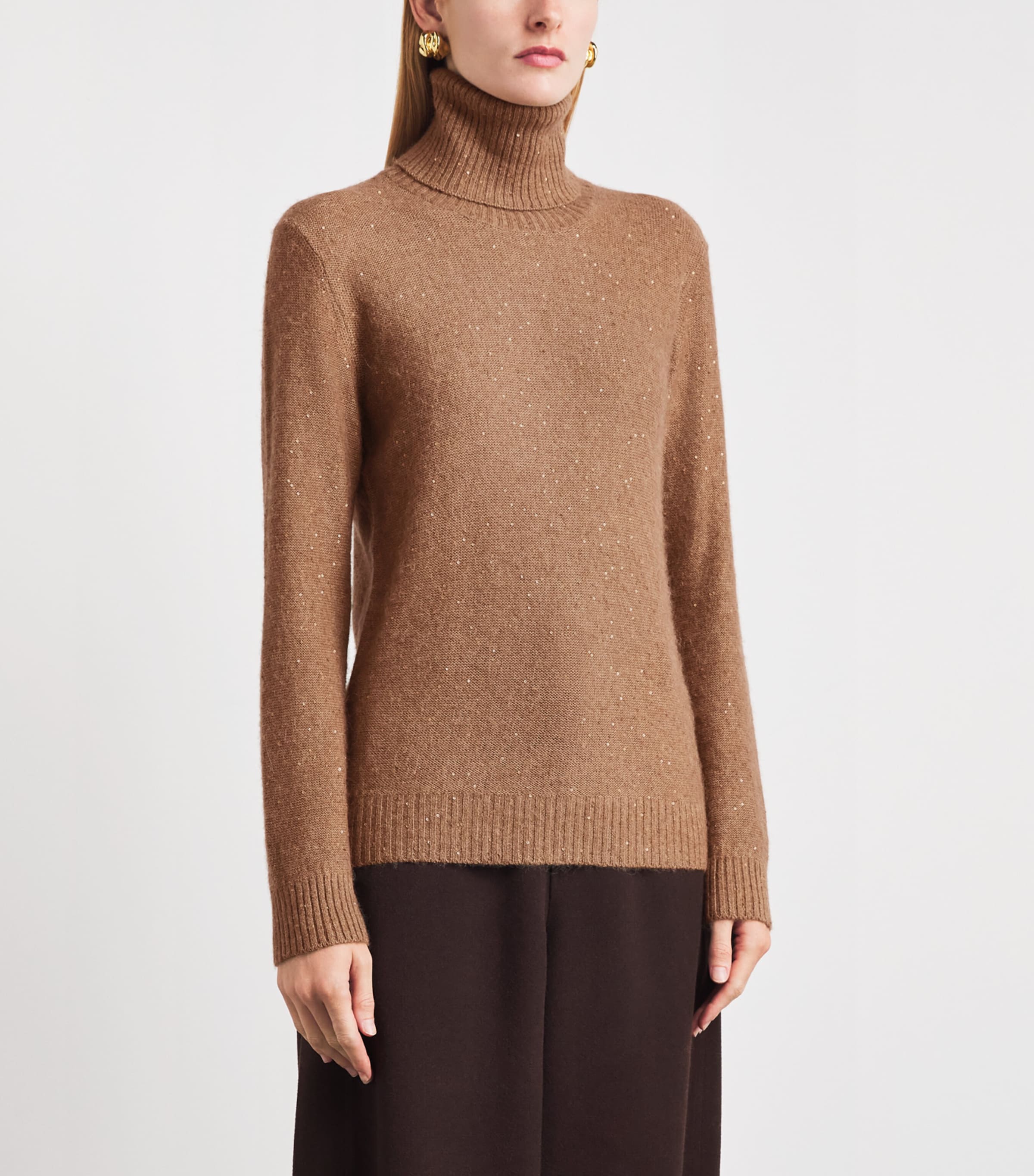 Fabiana Filippi Womens Virgin Wool-Blend Sequin Rollneck Sweater Vimini Image 4