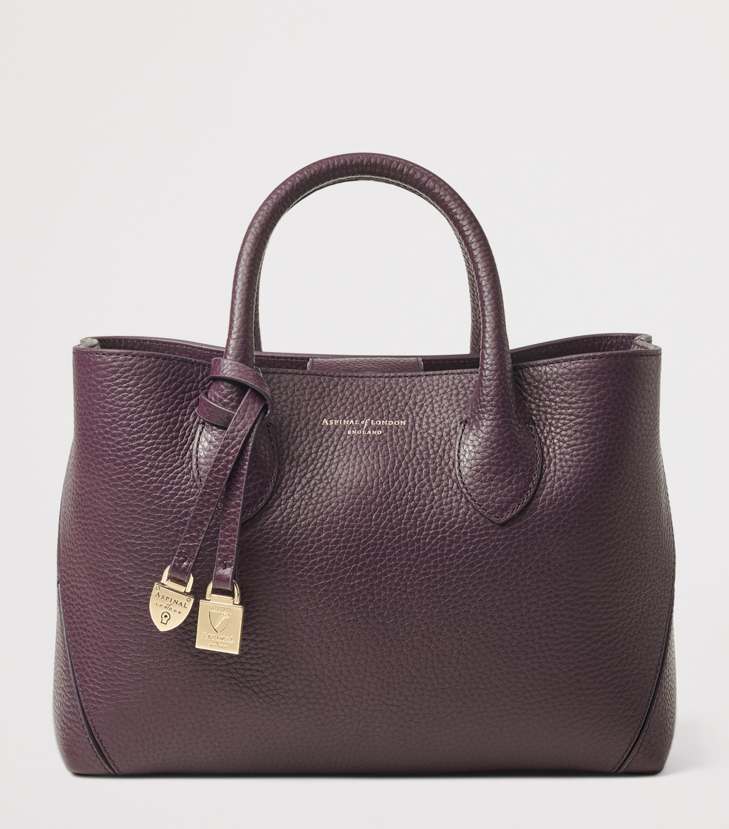 Midi Leather London Tote Bag FIG Image 2