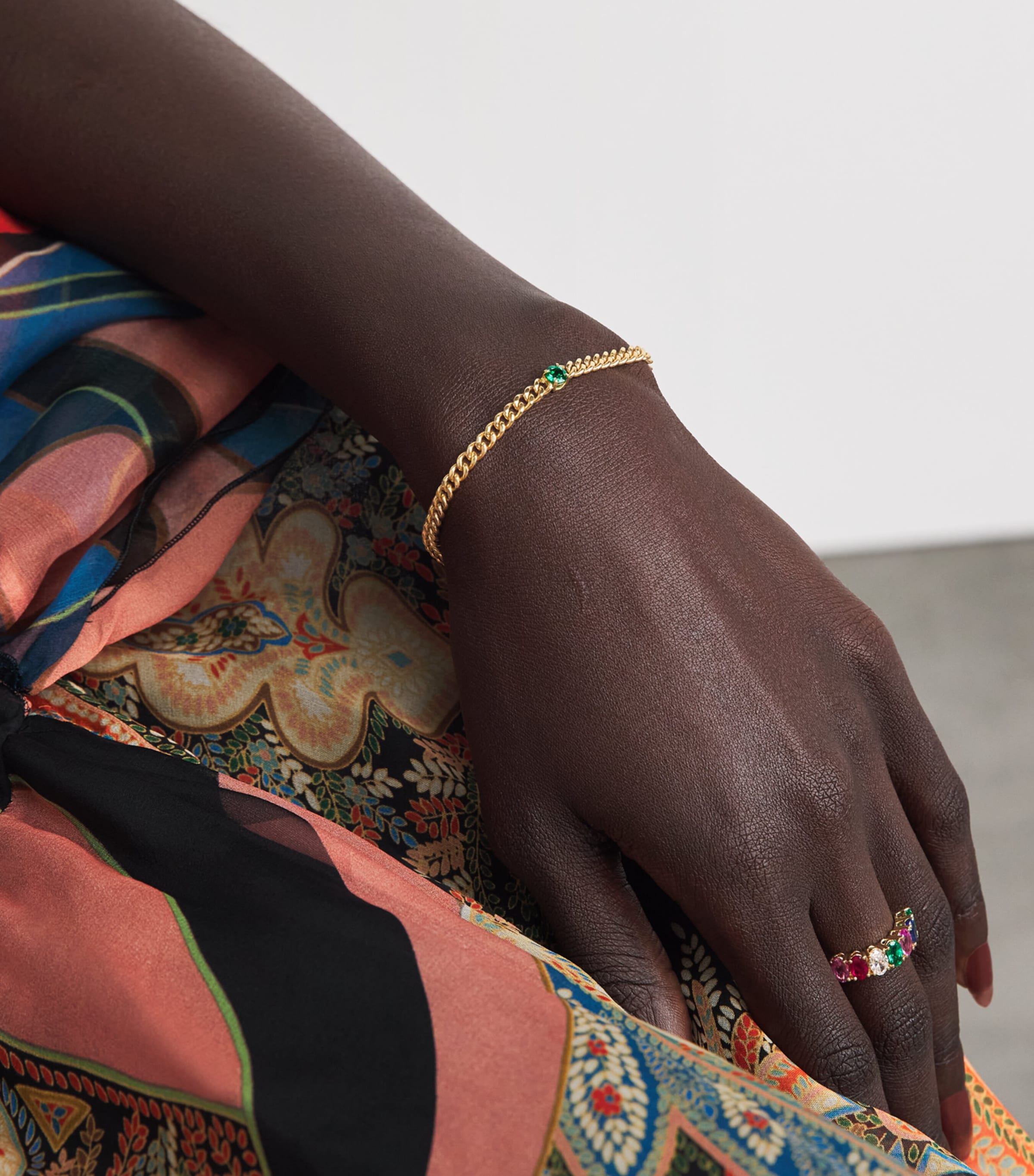 Anita Ko Yellow Gold and Emerald Chain Bracelet Yellow Gold Image 2