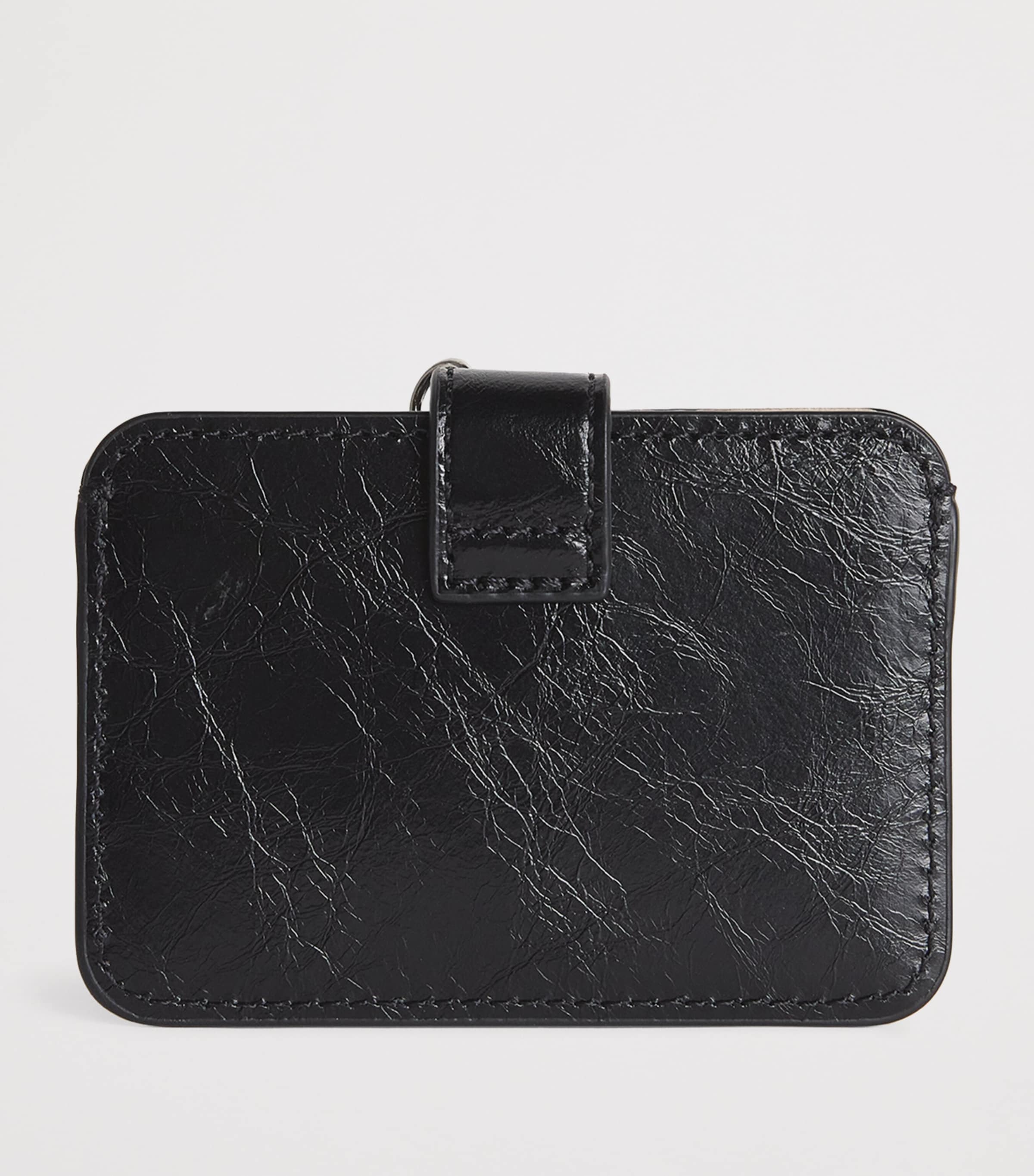 Cracked Leather Miss M Card Holder BLACK Image 2