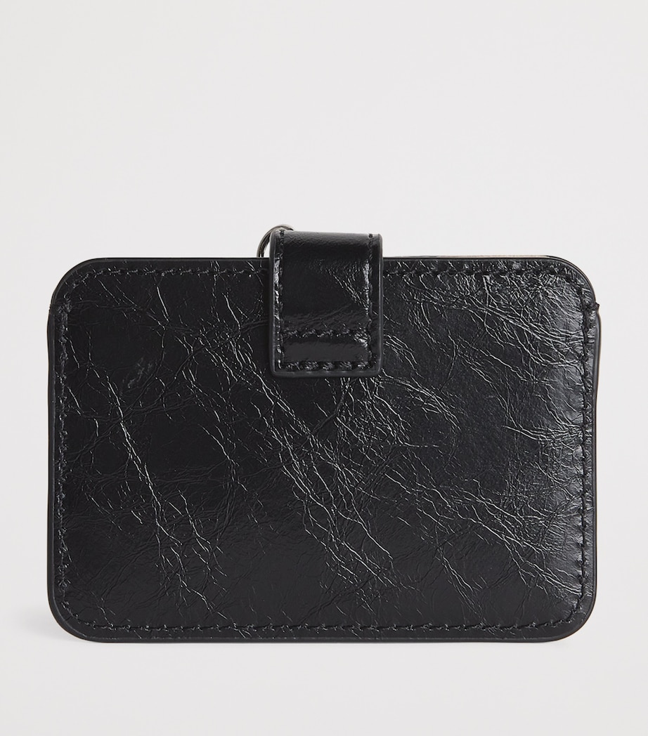 Cracked Leather Miss M Card Holder BLACK Image 2