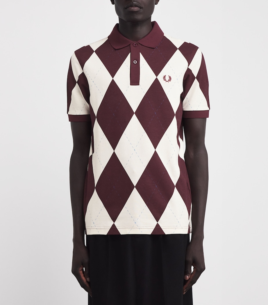 Cotton Argyle Polo 560-ECRU Image 3