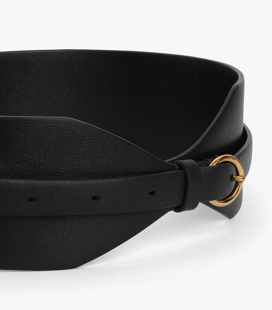 Leather Double Large Belt NOIR Image 3