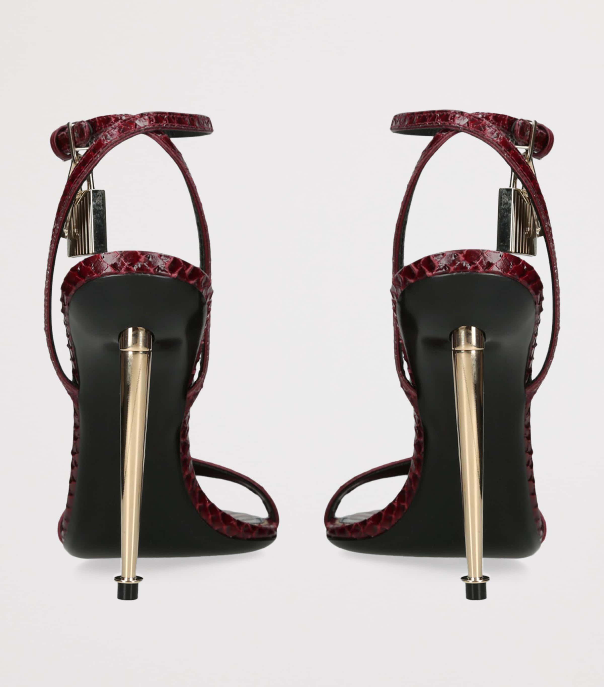 TOM FORD Leather Padlock Sandals 105 Red/dark Image 2